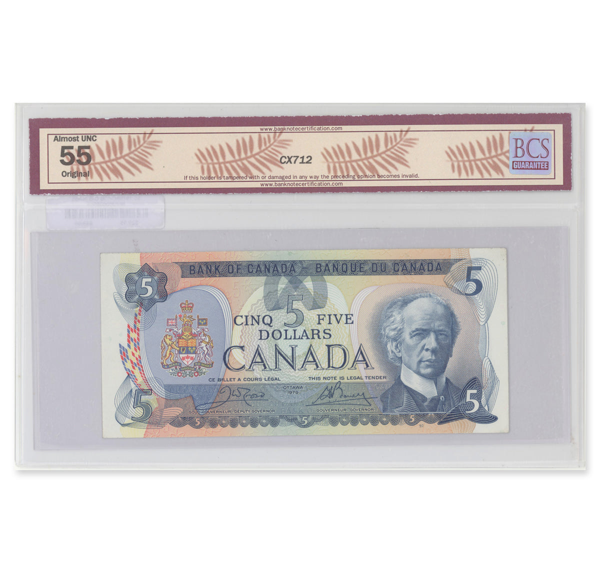 $5 1979 BC-53B Crow-Bouey BCS AU-55 Original