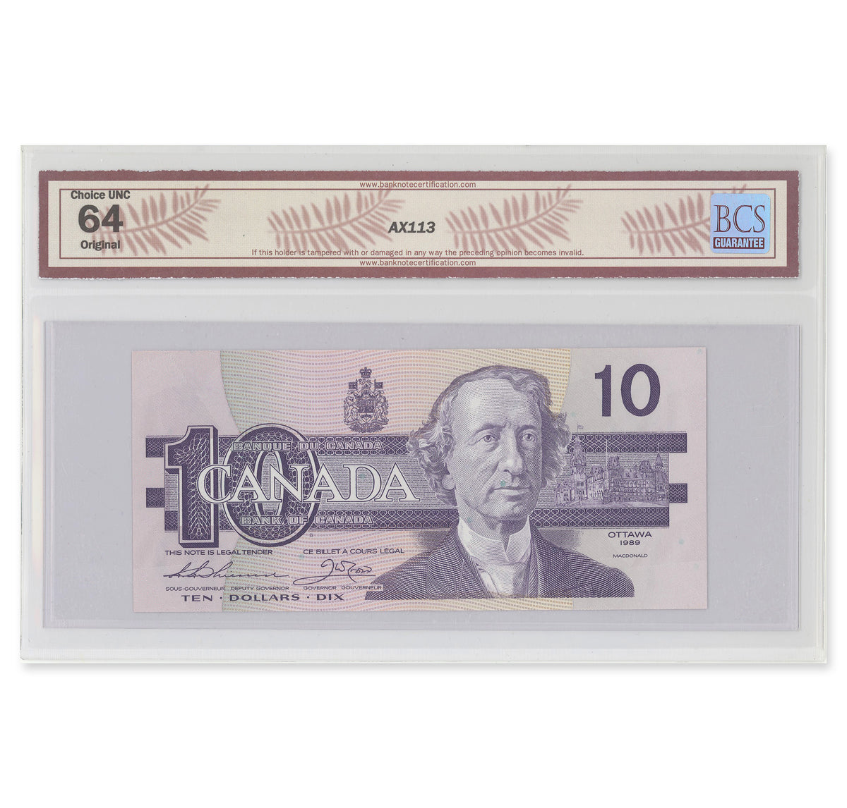 $10 1989 BC-57a Thiessen-Crow Prefix ATB BCS CUNC-64 Original