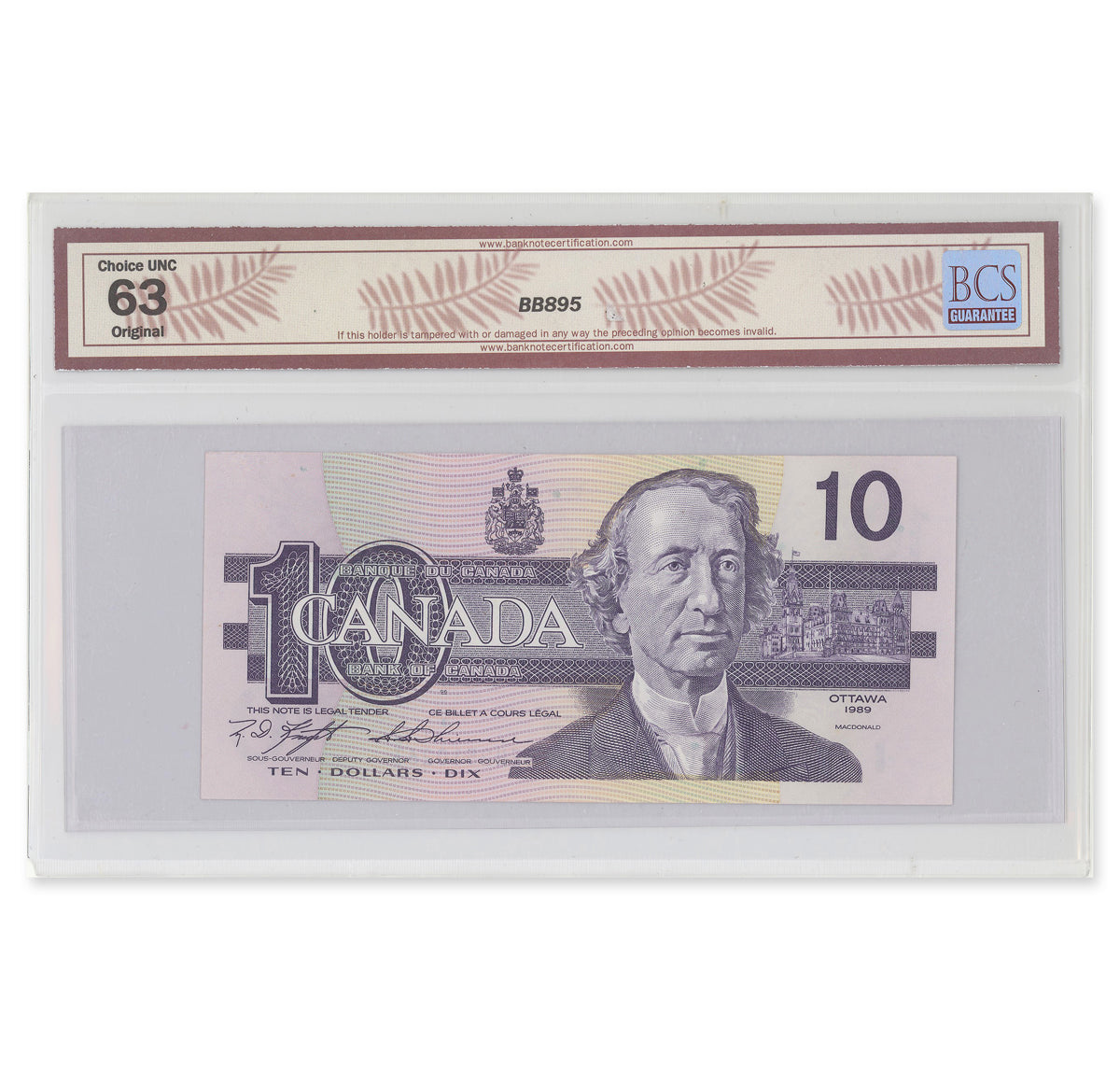 $10 1989 BC-57c Knight-Thiessen Prefix BEH BCS CUNC-63 Original