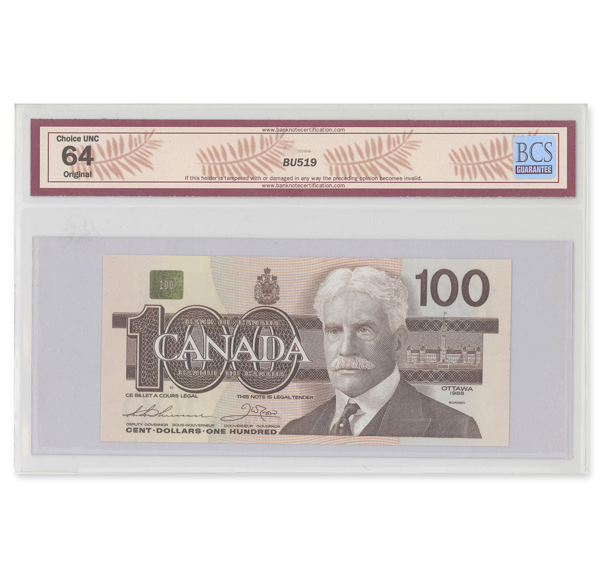 $100 1988 BC-60a Thiessen-Crow Prefix AJT BCS CUNC-64 Original