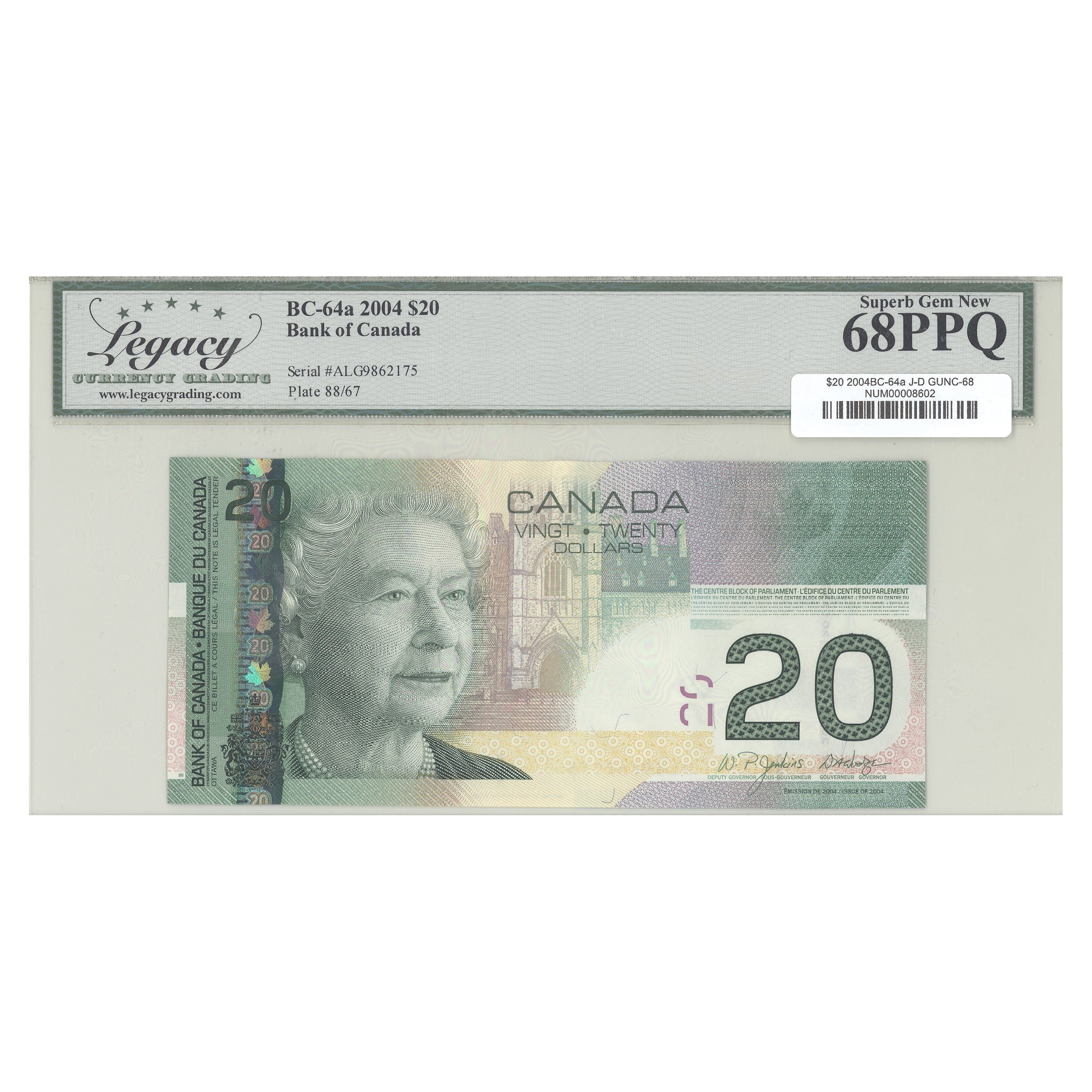 $20 2004 BC-64a Jenkins-Dodge Prefix ALG Legacy GUNC-68 PPQ