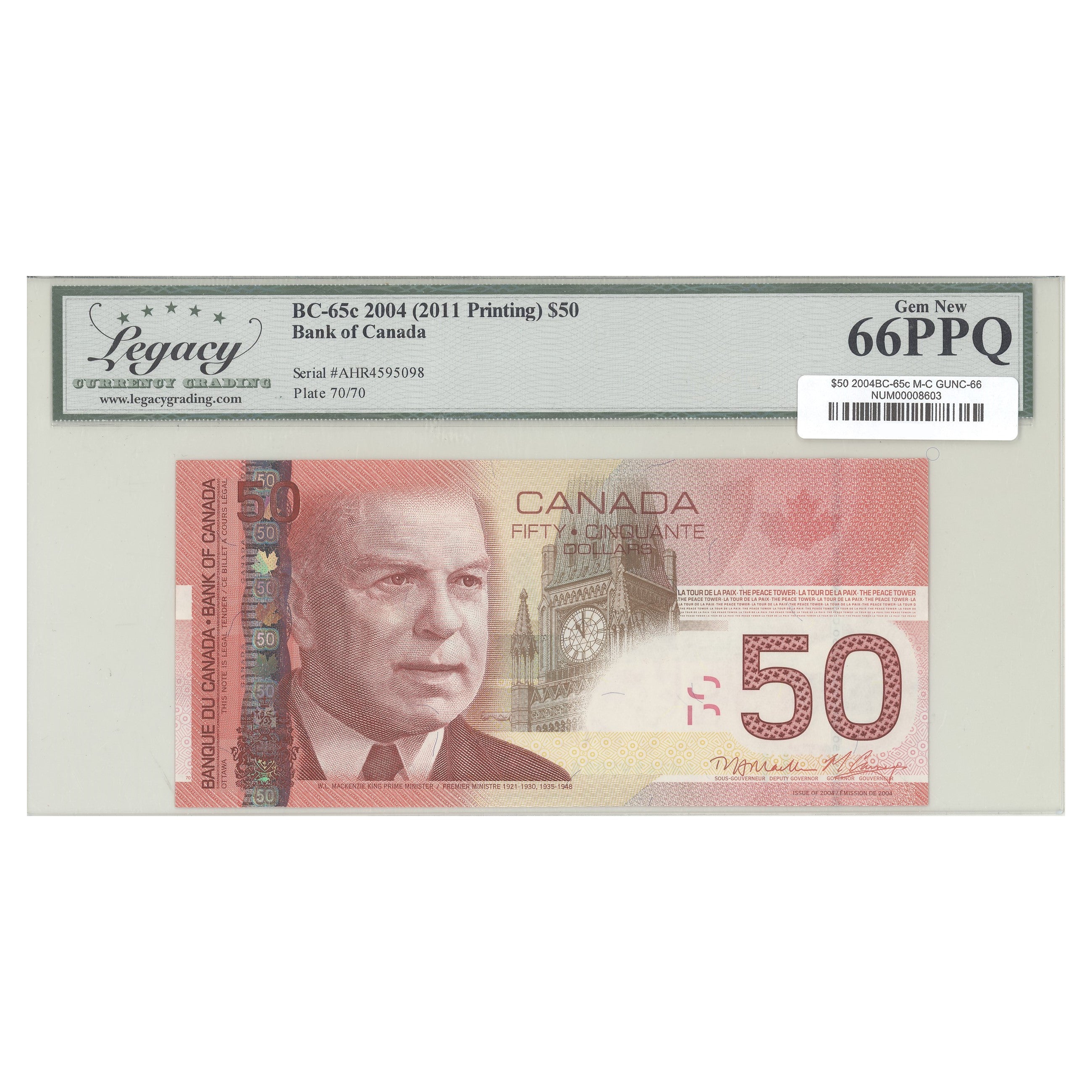 $50 2004 BC-65c Macklem-Carney Prefix AHR Legacy GUNC-66 PPQ