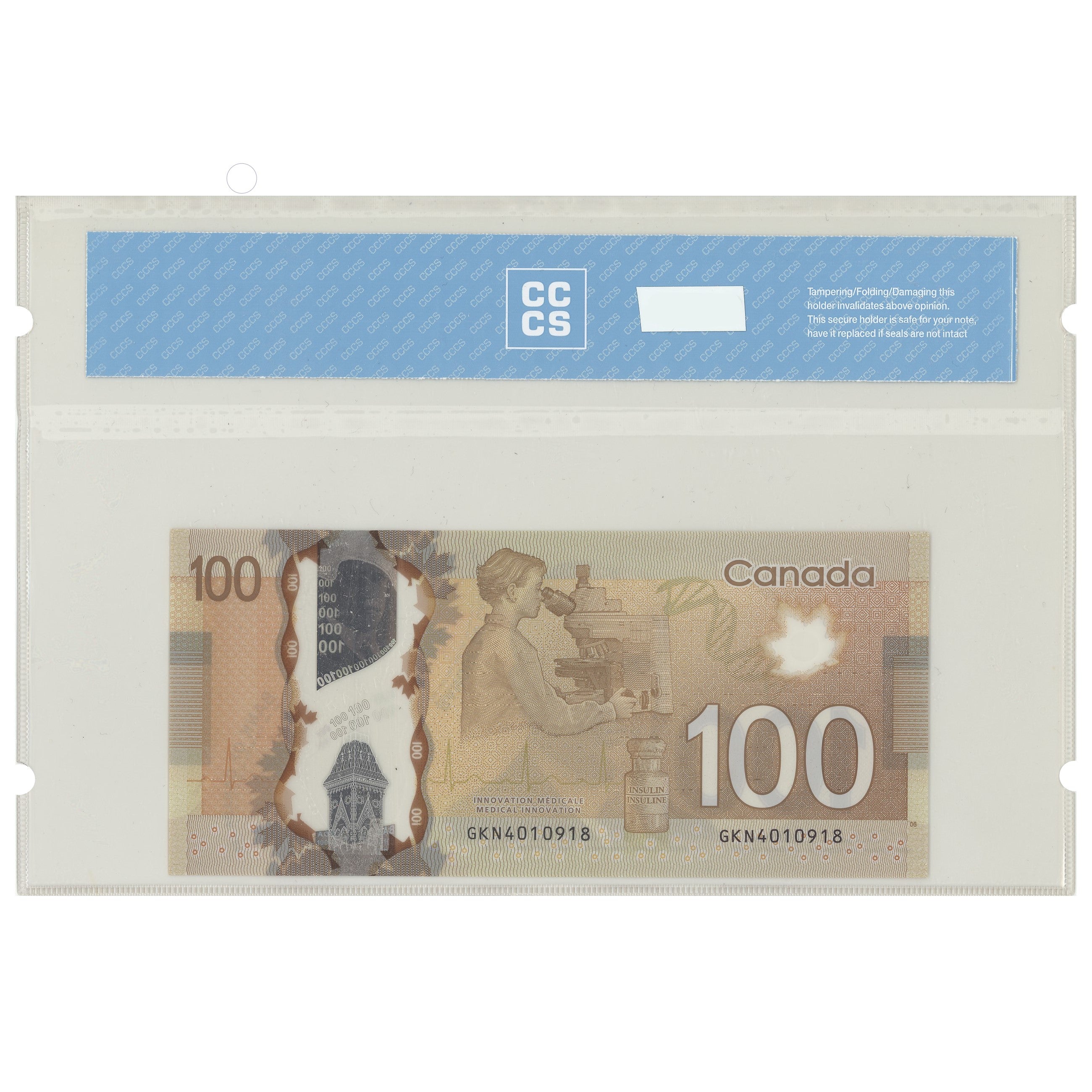 $100 2011 BC-73d 2 Consecutive Lane-Macklem Prefix GKN CCCS GUNC-66 Interim signature