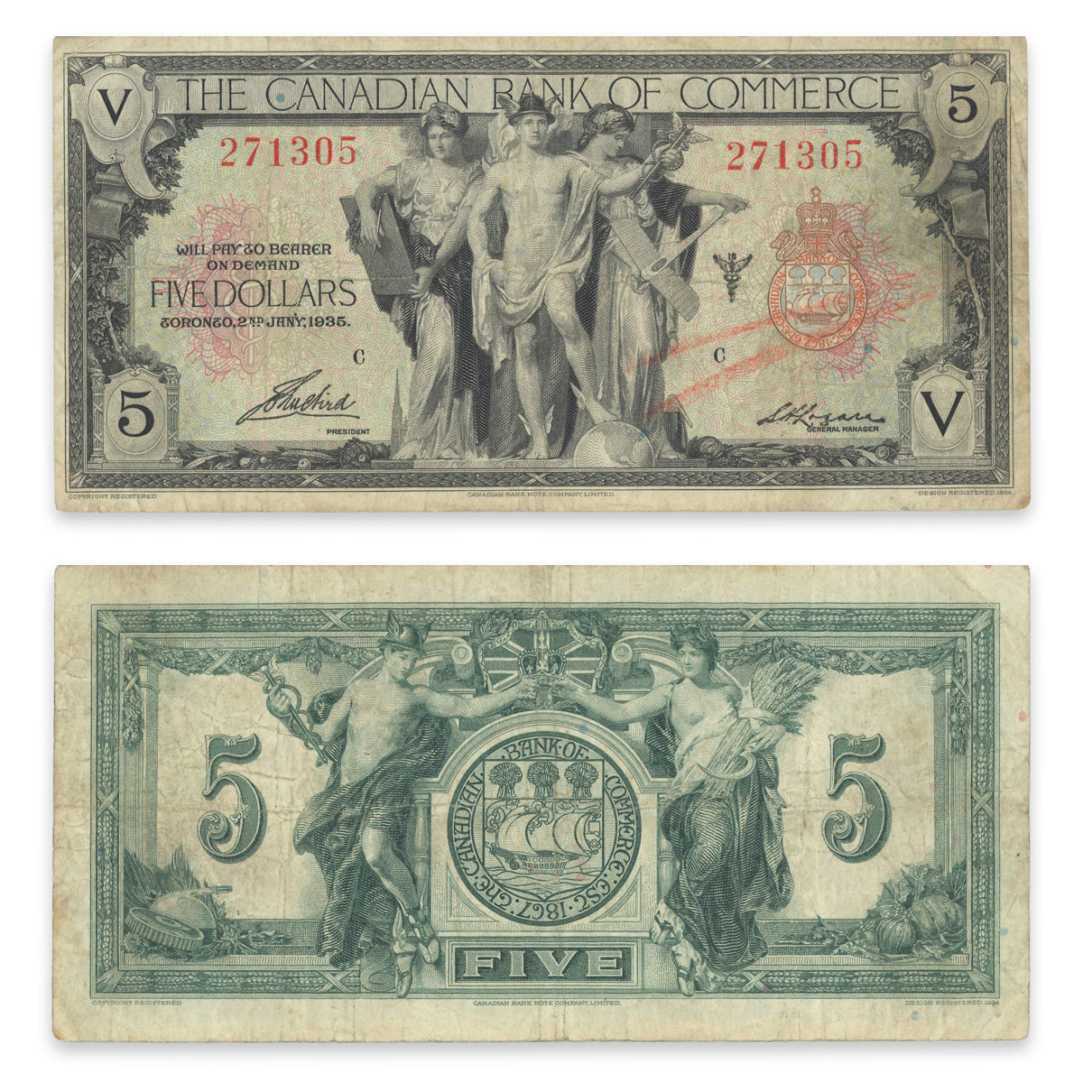 $5 1935 75-18-02 Canadian Bank of Commerce Aird-Logan F-15