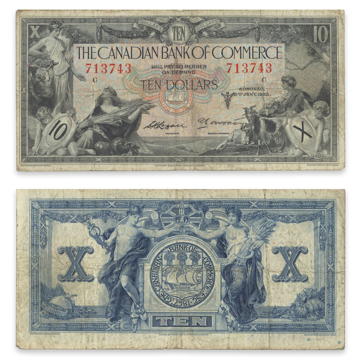 $10 1935 75-18-08 Canadian Bank of Commerce Logan-Arscott VG-8