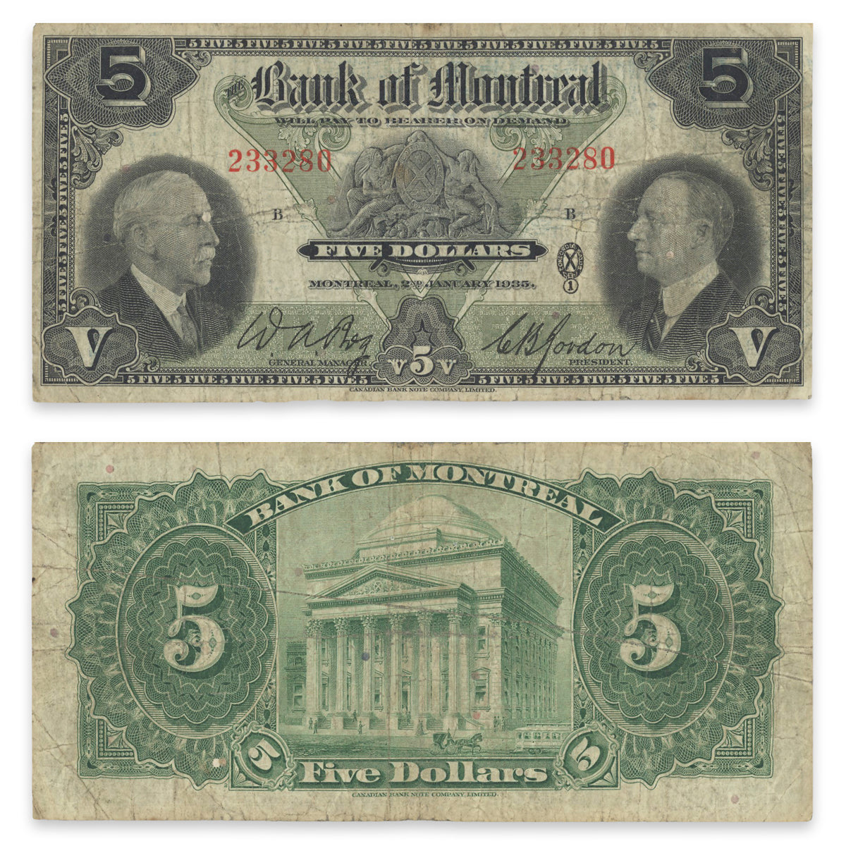 $5 1935 505-60-02 The Bank of Montreal Bog-Gordon F-12