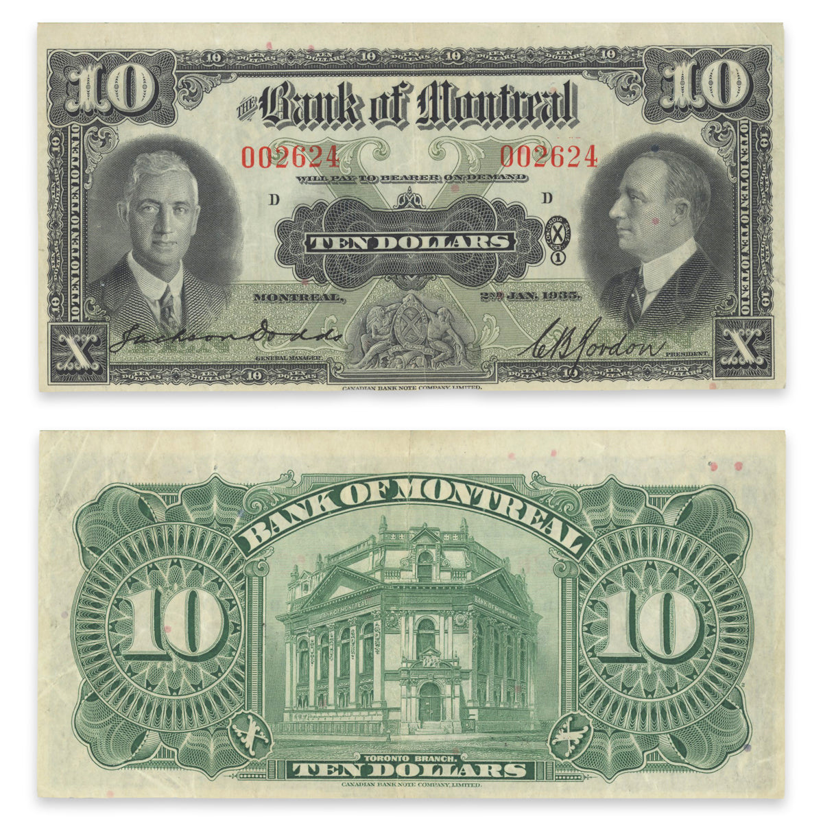 $10 1935 505-60-04 The Bank of Montreal Dodds-Gordon EF-45