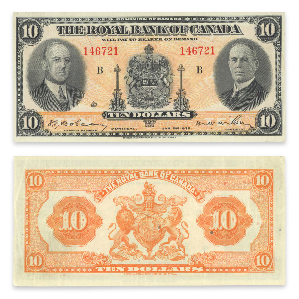 $10 1935 630-18-04 Consecutive Royal Bank of Canada Dobson-Wilson EF-45