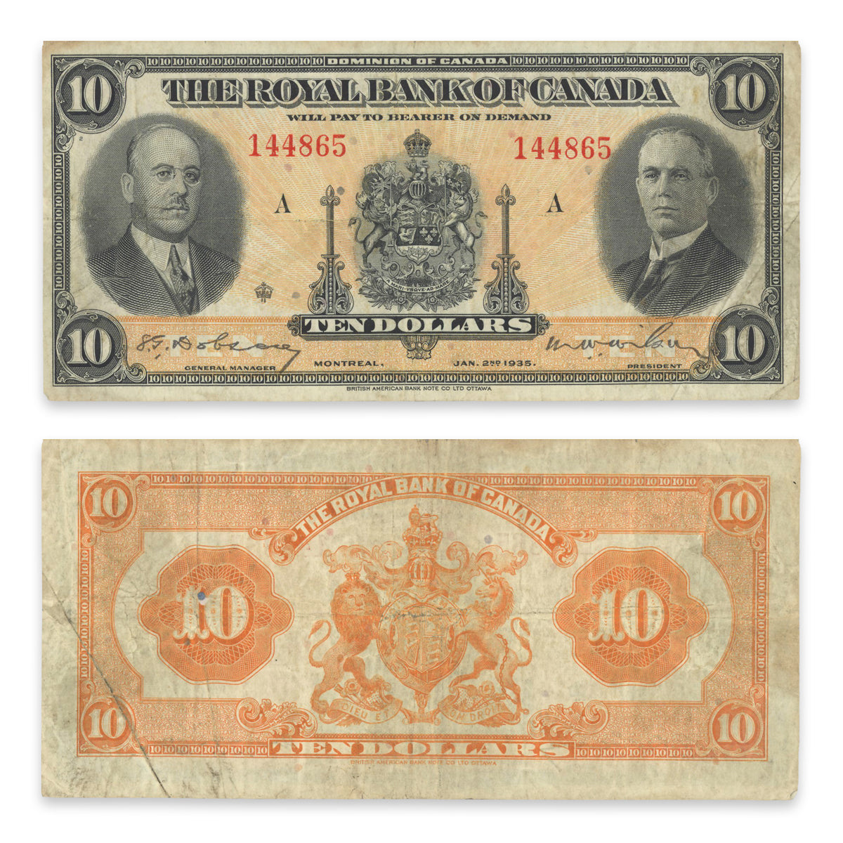 $10 1935 630-18-04 Royal Bank of Canada Dobson-Wilson VF-25