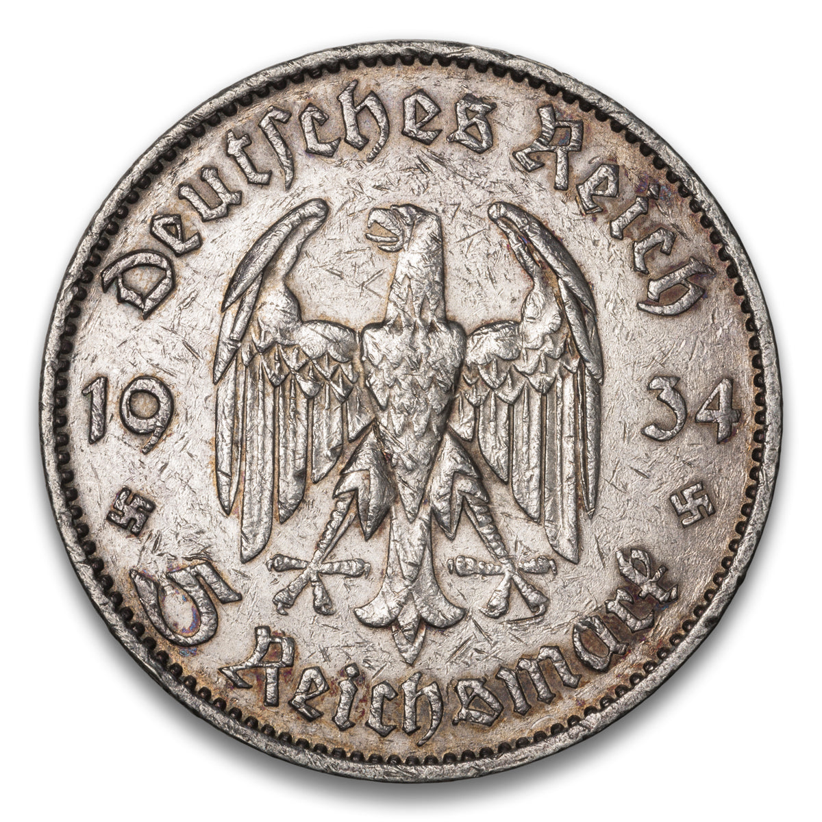 Germany Silver 5 Reichsmark 1934 F