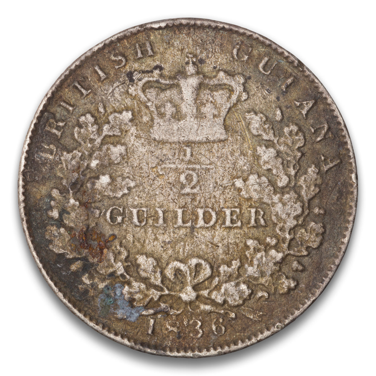 British Guiana Silver 1/2 Guilder 1836