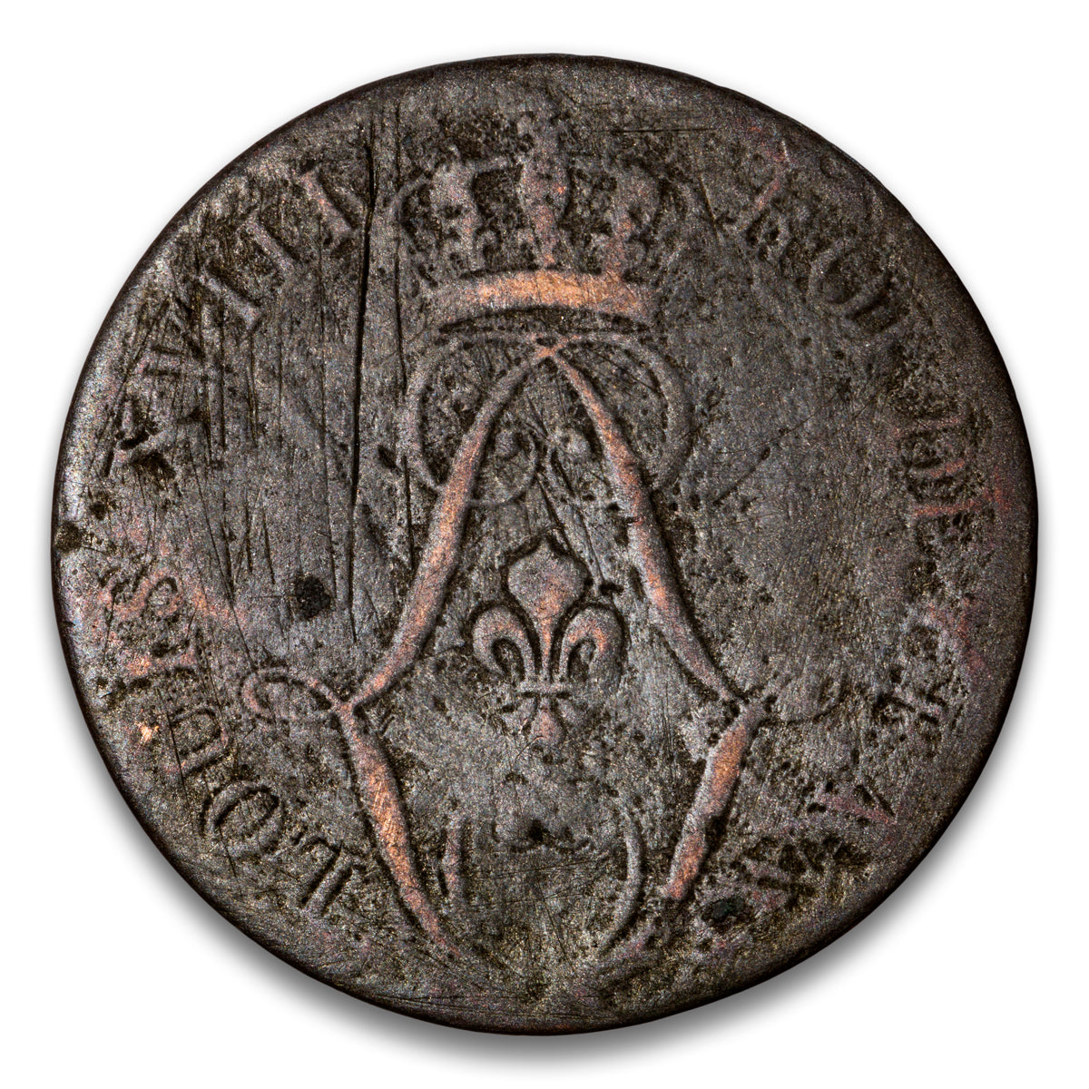 French Guiana Base 10 Centimes 1818 A