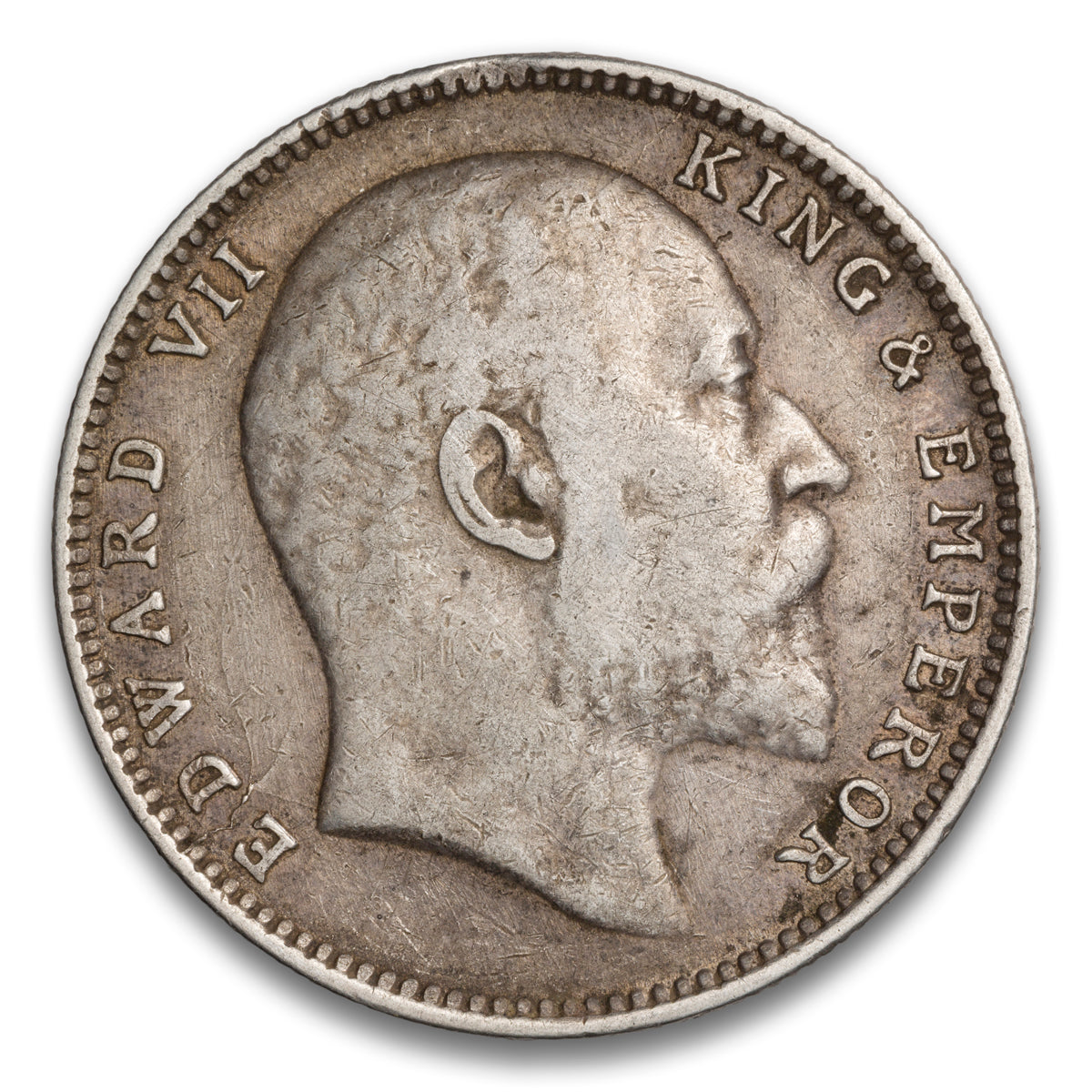 British India Silver 1 Rupee 1907