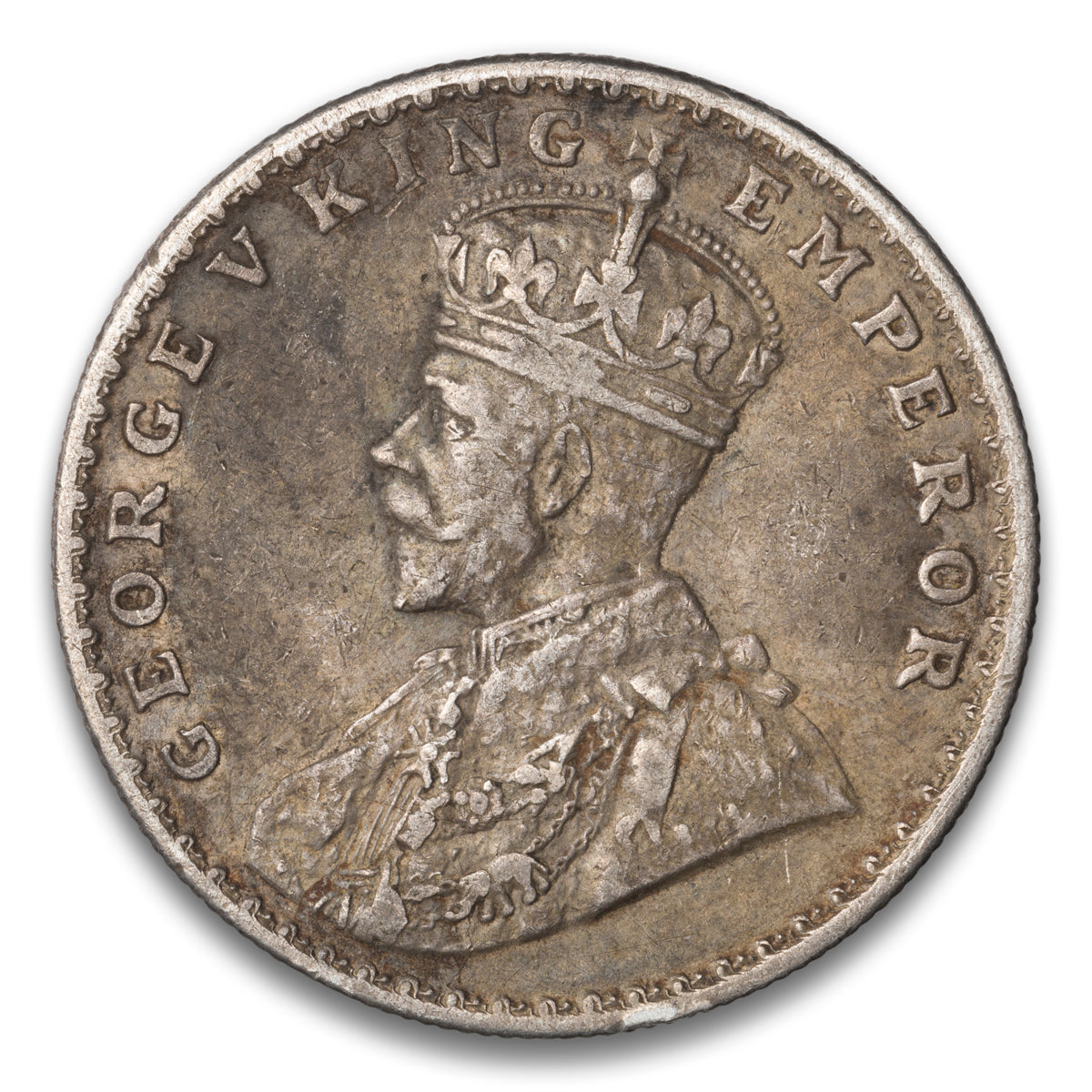 British India Silver 1 Rupee 1916