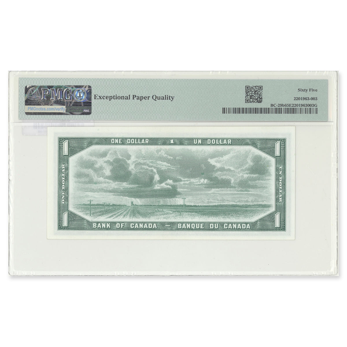 $1 1954 Devil's Face Series BC-29b Beattie-Coyne Prefix I/A PMG GUNC-65 EPQ