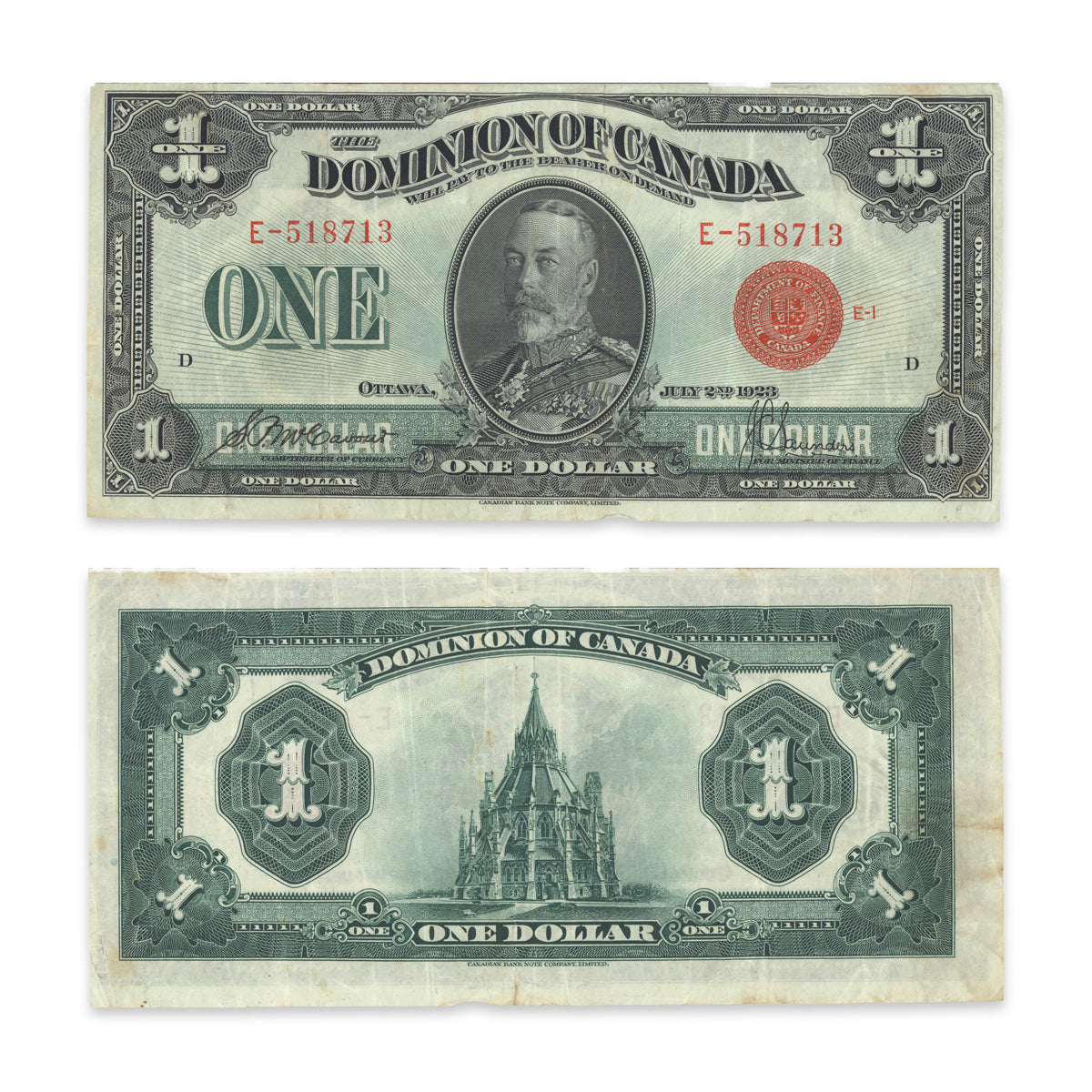 $1 1923 DC-25b McCavour-Saunders Prefix E VF-30