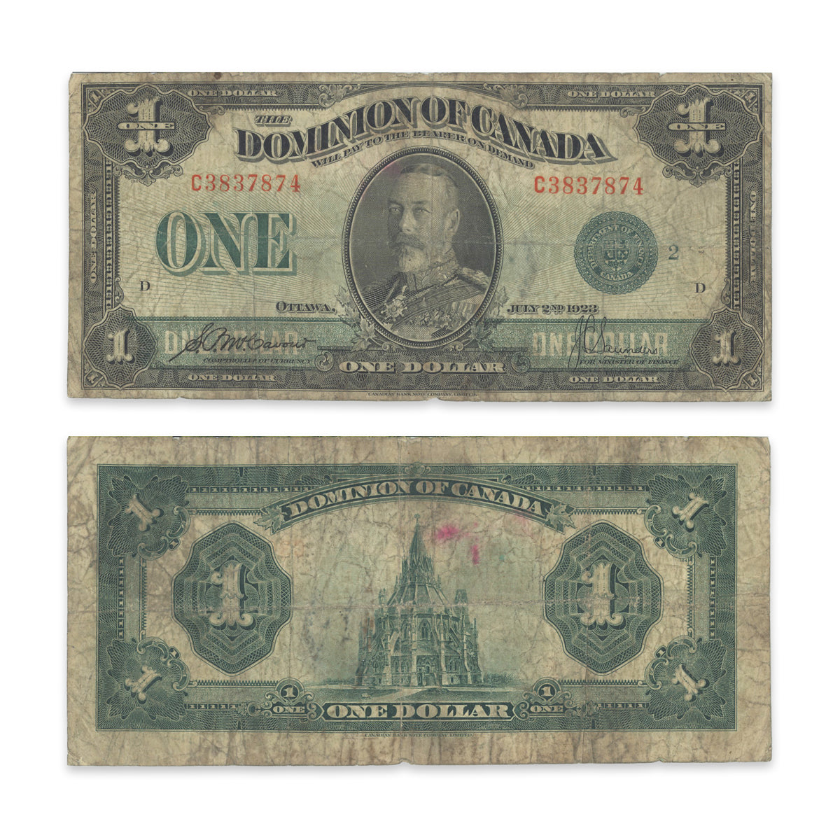 $1 1923 DC-25j McCavour-Saunders Prefix C VG-8