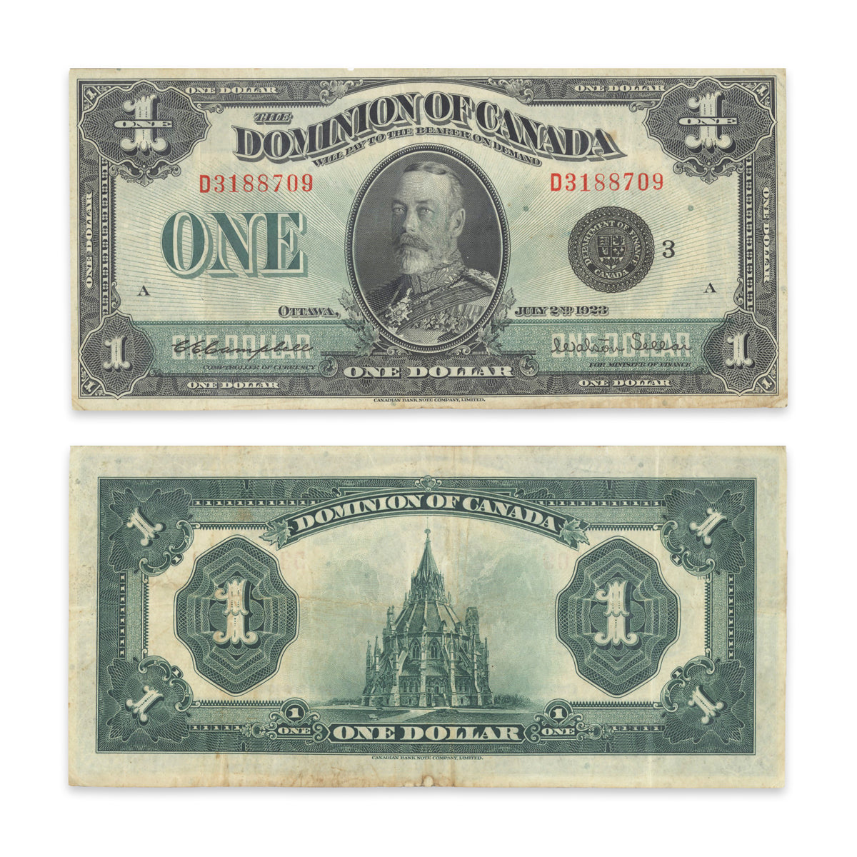 $1 1923 DC-25n Campbell-Sellar Prefix D VF-25