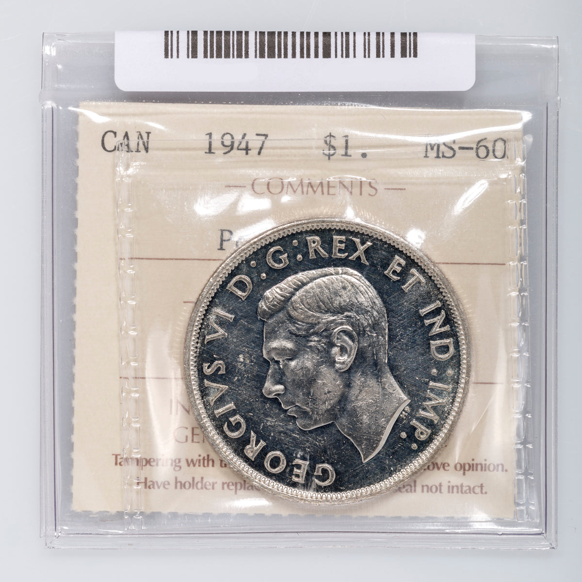 $1 1947 Pointed 7 ICCS MS-60