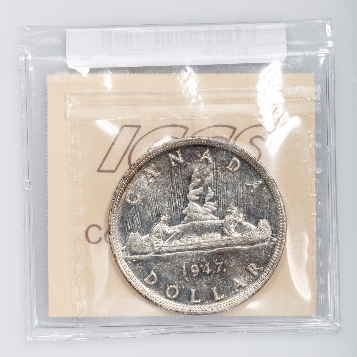 $1 1947 Maple Leaf; Double HP ICCS MS-63