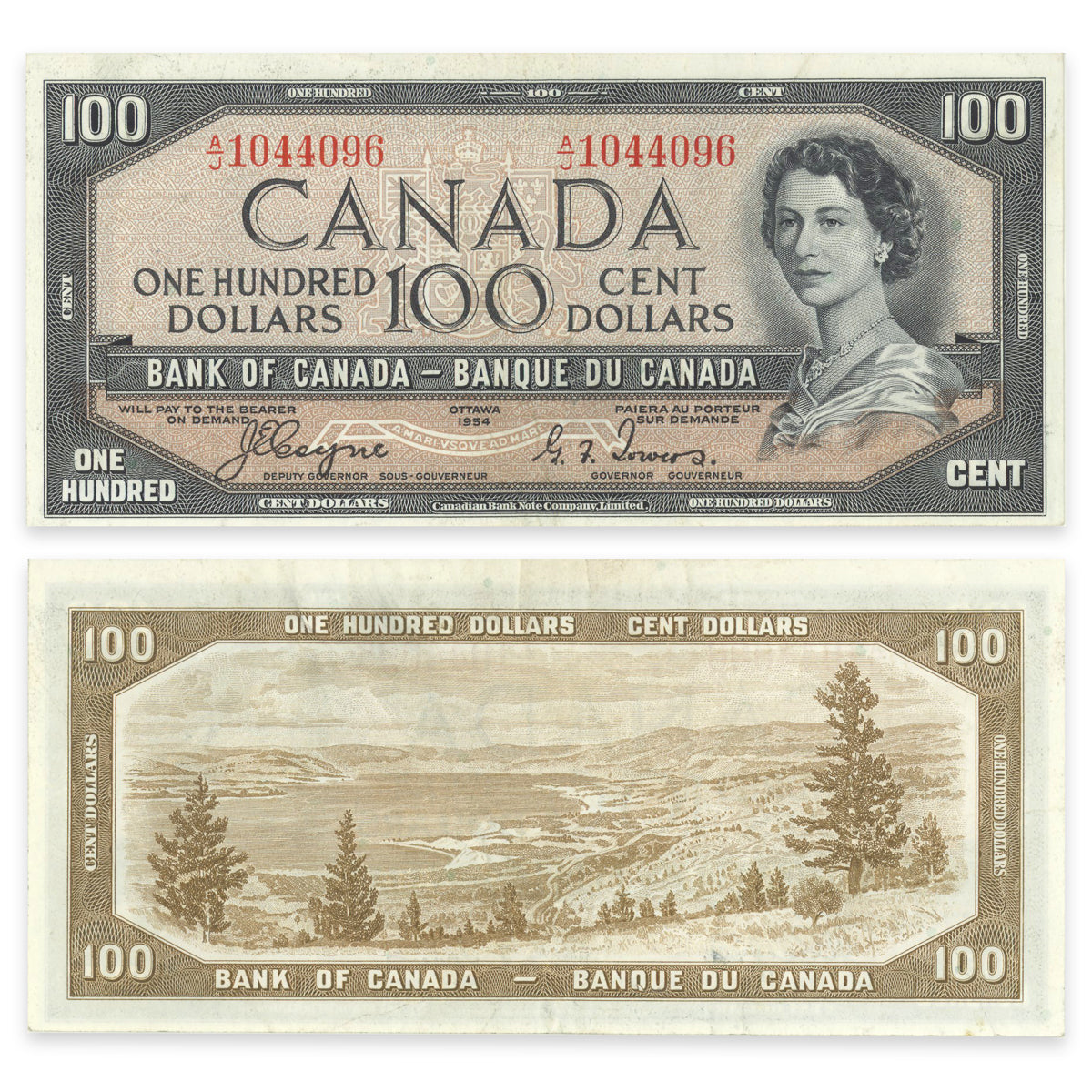 $100 1954 Devil's Face Series BC-53a Coyne-Towers Prefix A/J VF-30