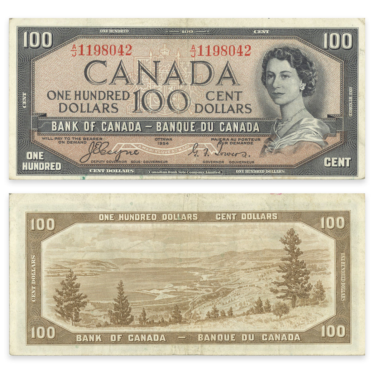 $100 1954 Devil's Face Series BC-53a Coyne-Towers Prefix A/J VF-20