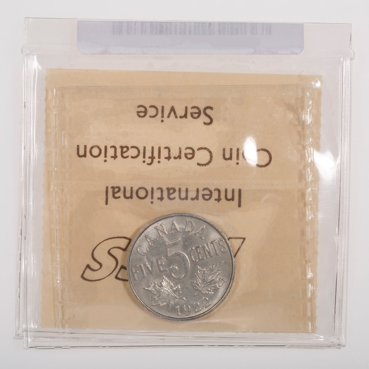 5 Cent 1922 ICCS MS-65