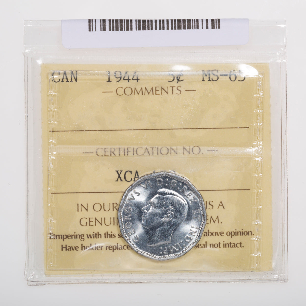 5 Cent 1944 ICCS MS-65