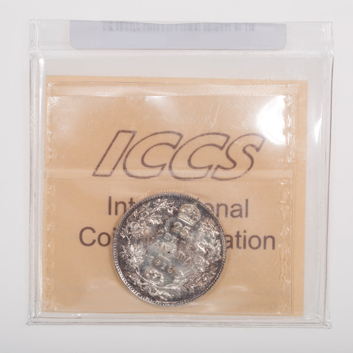 25 Cent 1918 ICCS MS-65