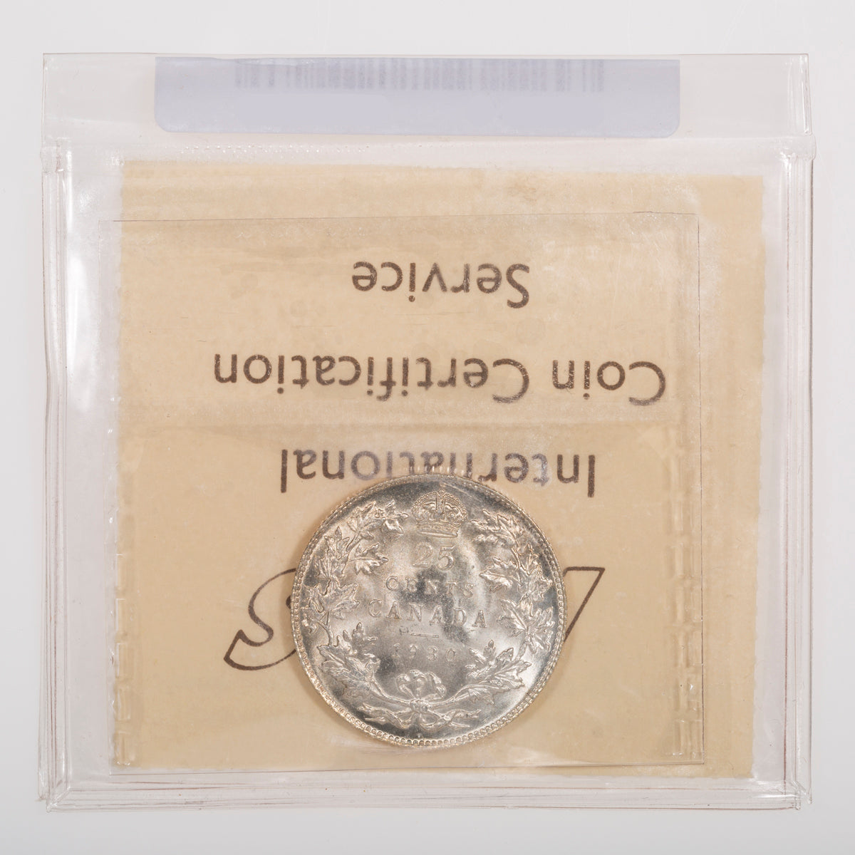 25 Cent 1930 ICCS MS-65