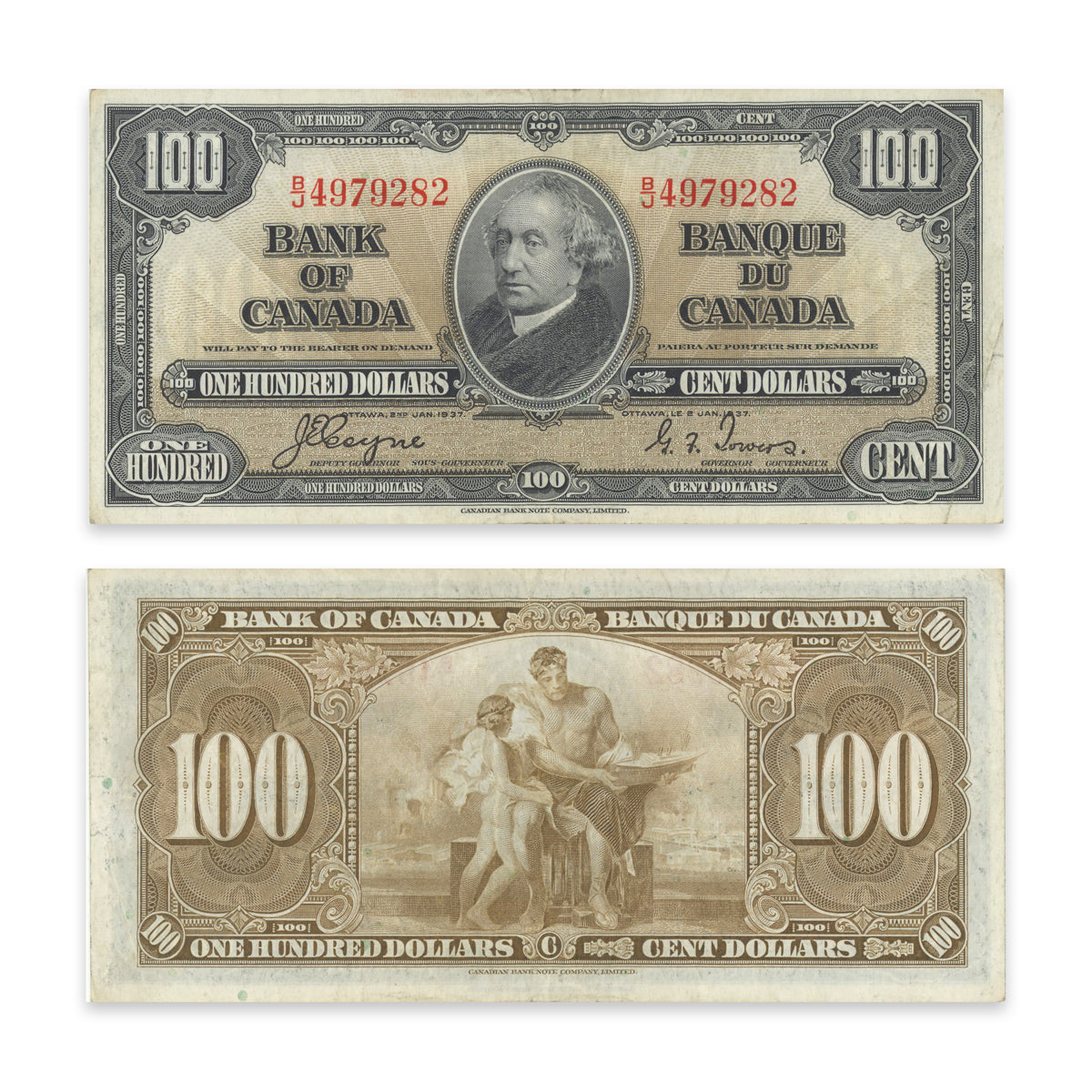 $100 1937 BC-27c Coyne-Towers Prefix B/J VF-25