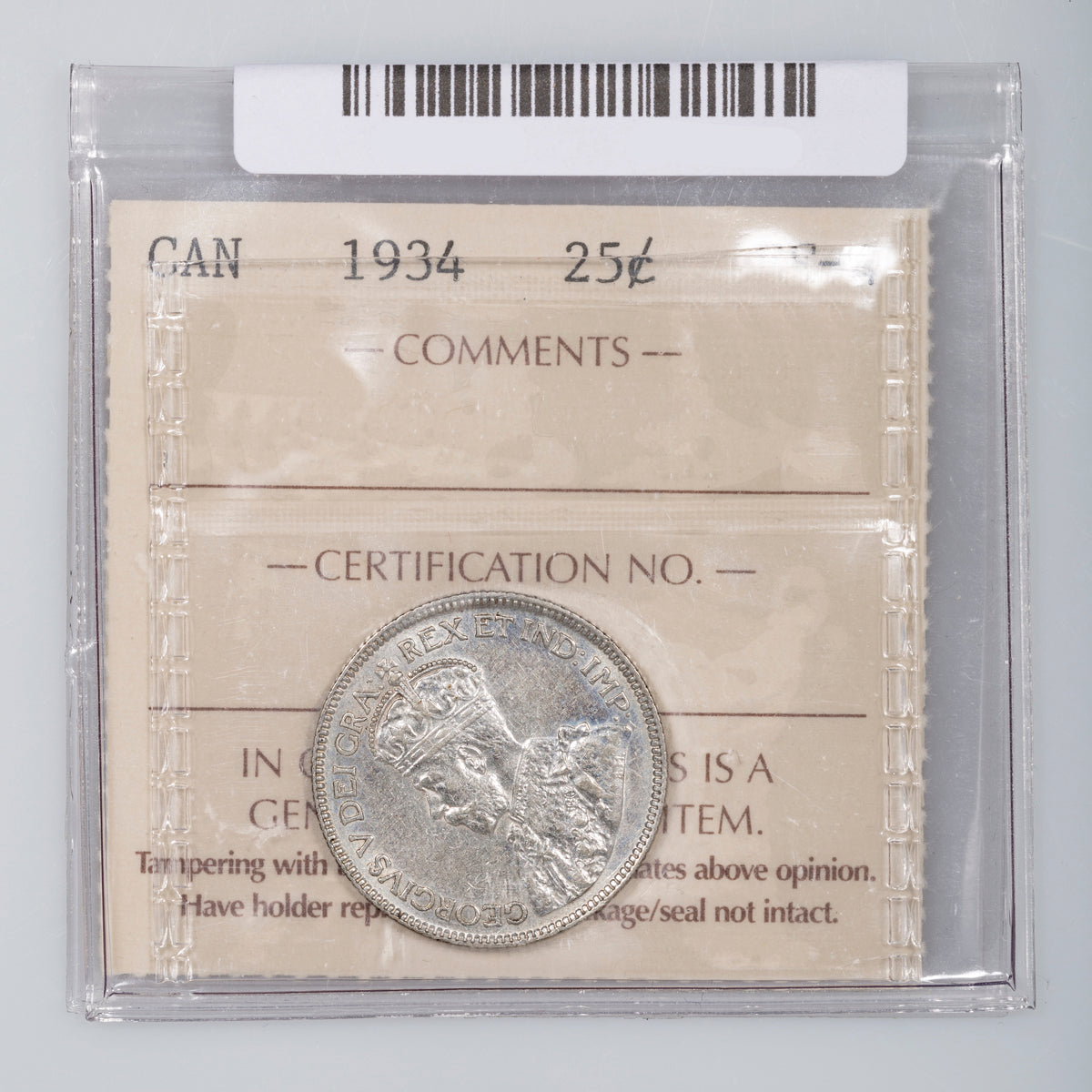 25 Cent 1934 ICCS EF-40