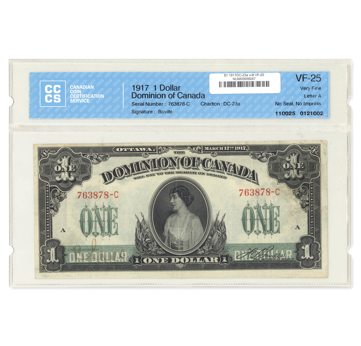 $1 1917 DC-23a various-Boville Suffix C CCCS VF-25