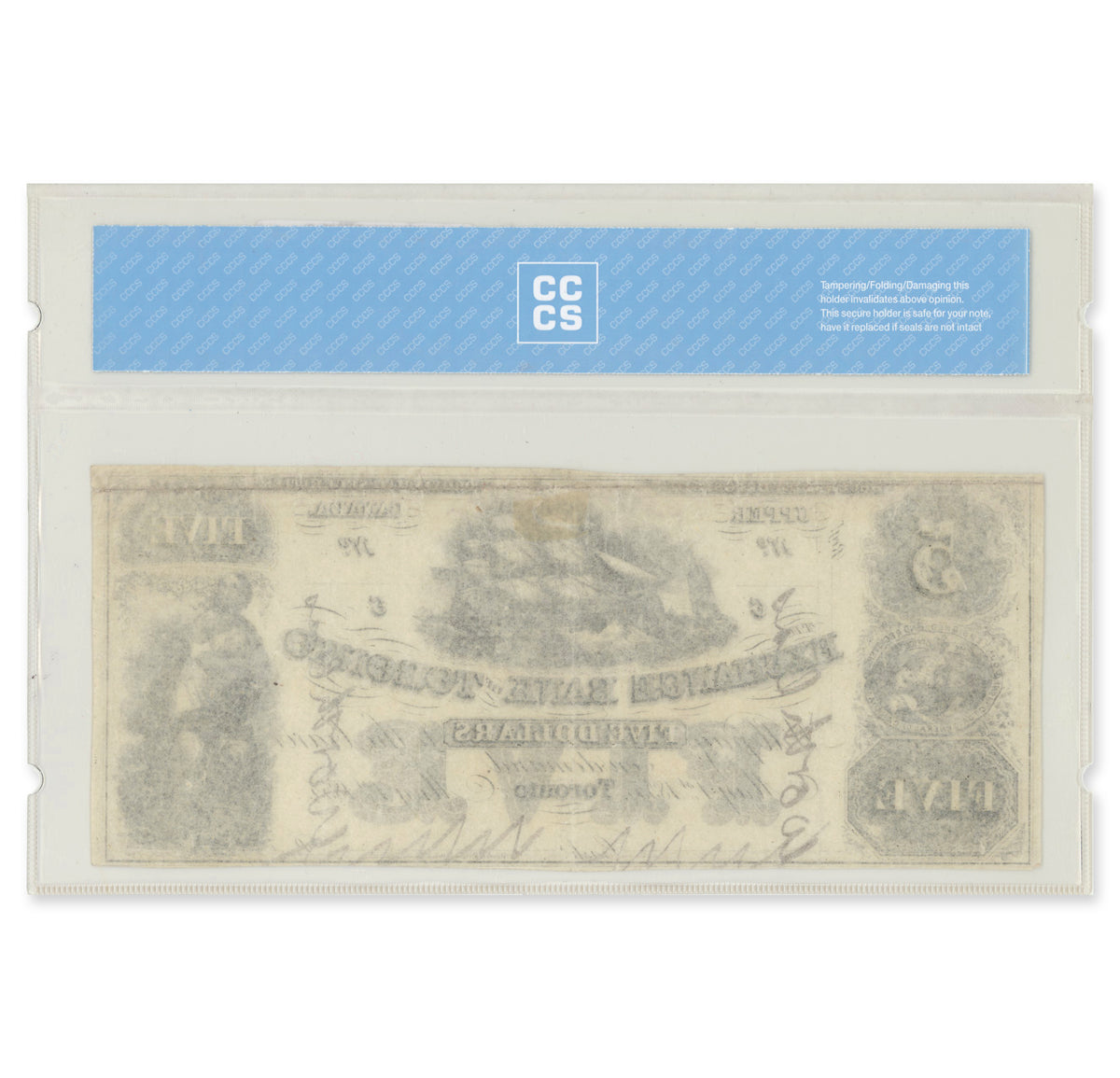 $5 1855 255-10-06R Exchange Bank of Toronto CCCS VF-30