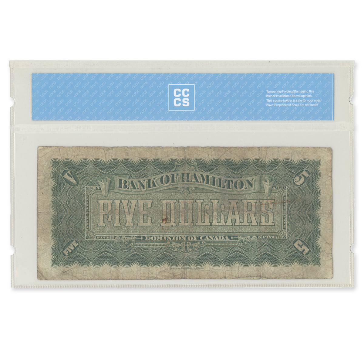 $5 1909 345-20-02 The Bank of Hamilton Gibson-various CCCS F-12