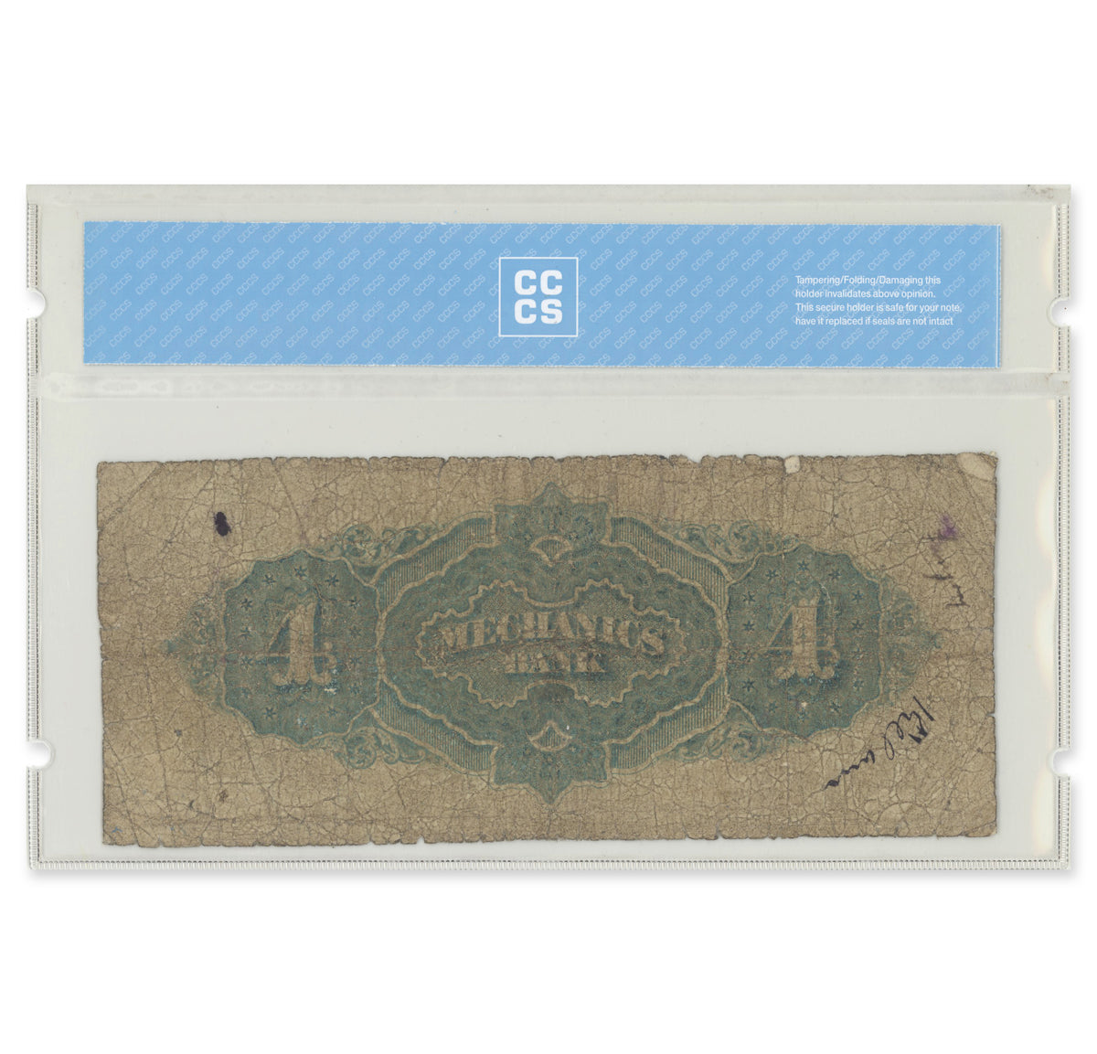 $4 1872 430-10-04 Mechanics Bank Dunn-Brydges CCCS VG-8