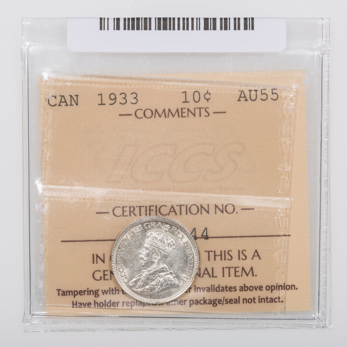 10 Cent 1933 ICCS AU-55