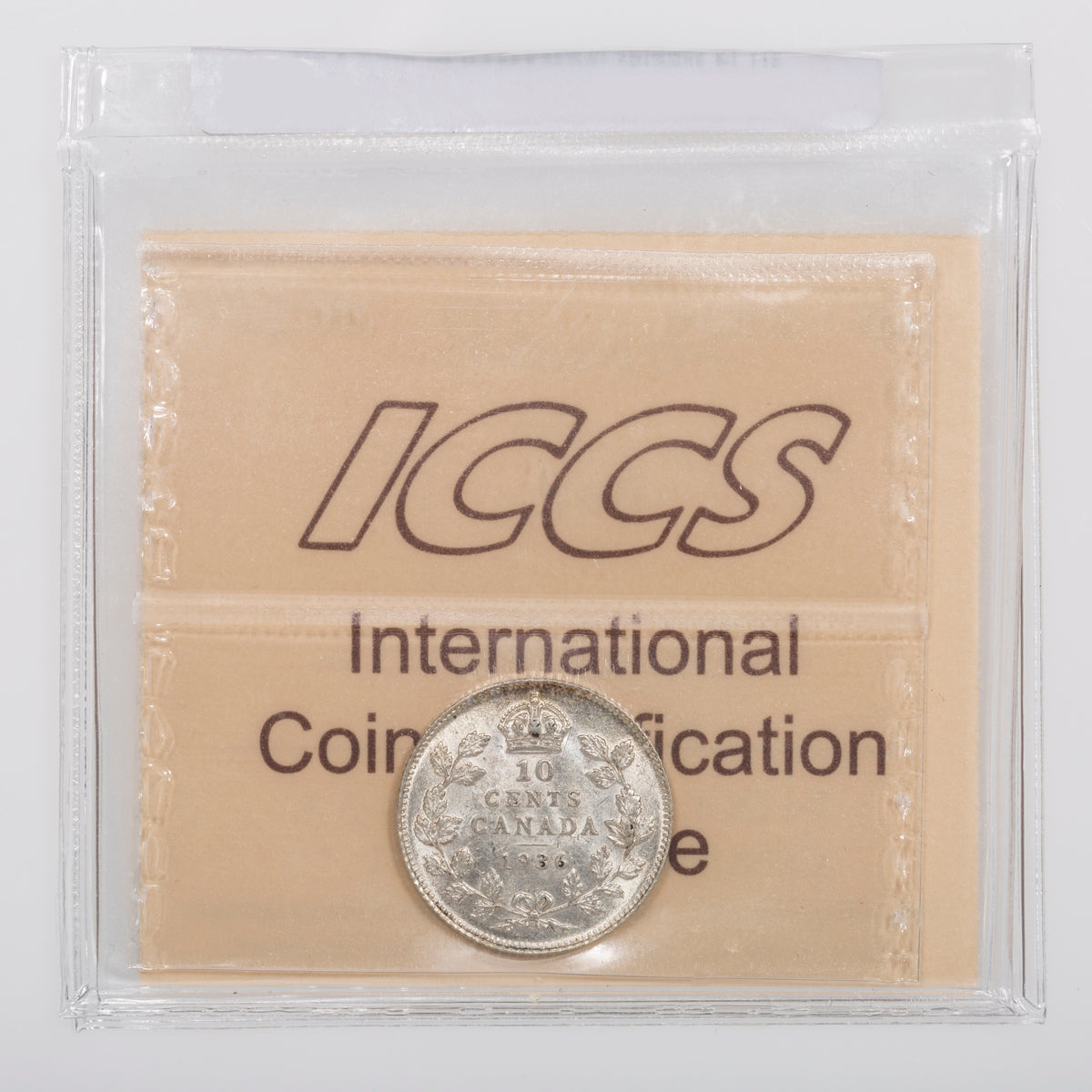 10 Cent 1936 Bar ICCS AU-50