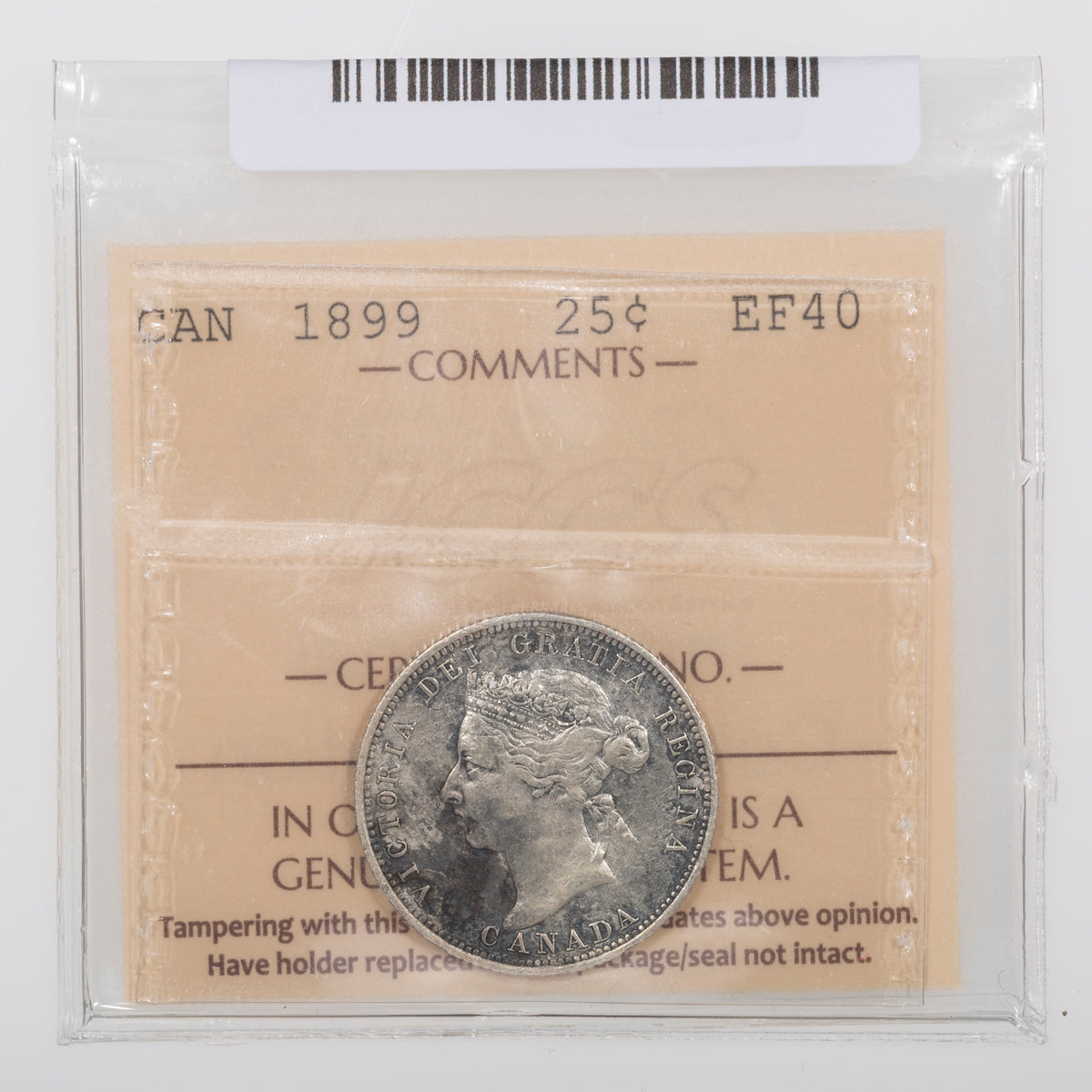 25 Cent 1899 ICCS EF-40