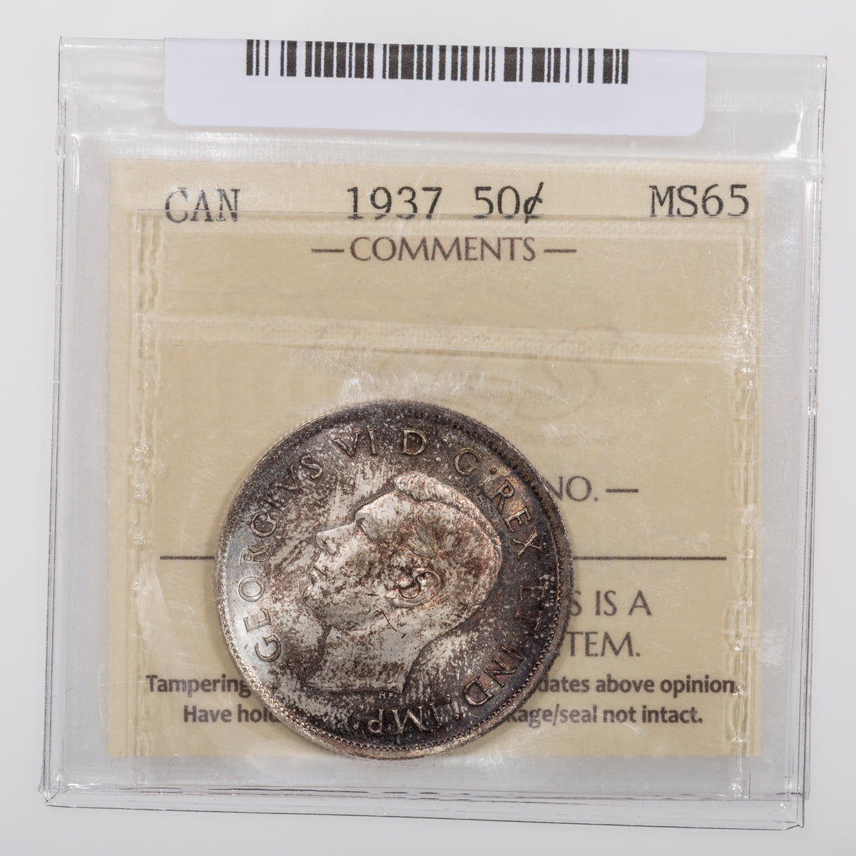 50 Cent 1937 ICCS MS-65