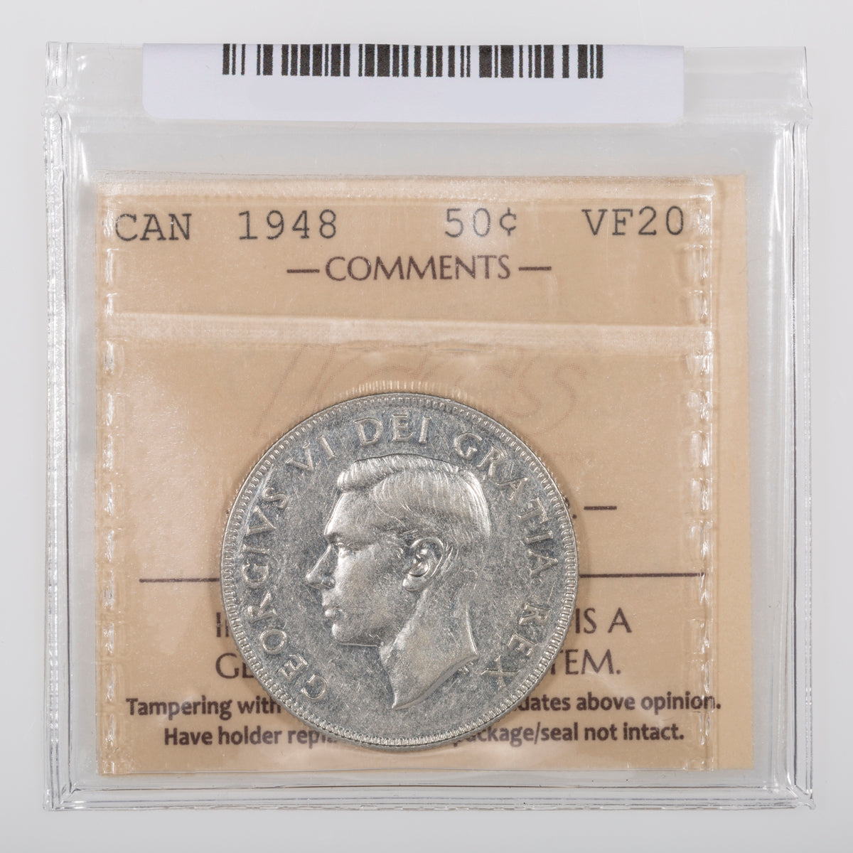 50 Cent 1948 ICCS VF-20