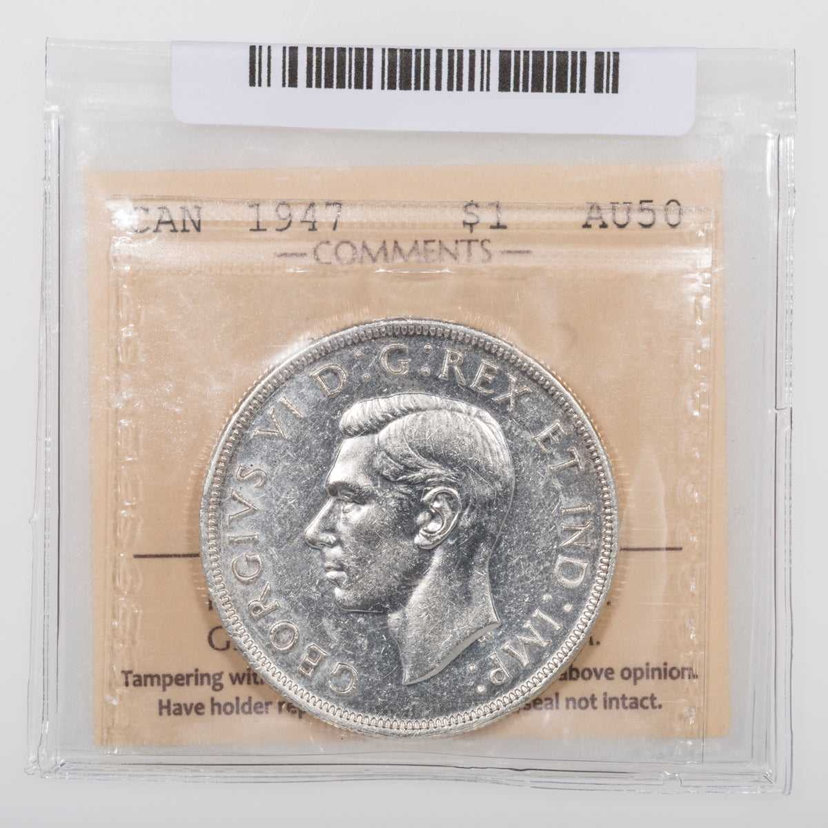 $1 1947 Blunt 7 ICCS AU-50
