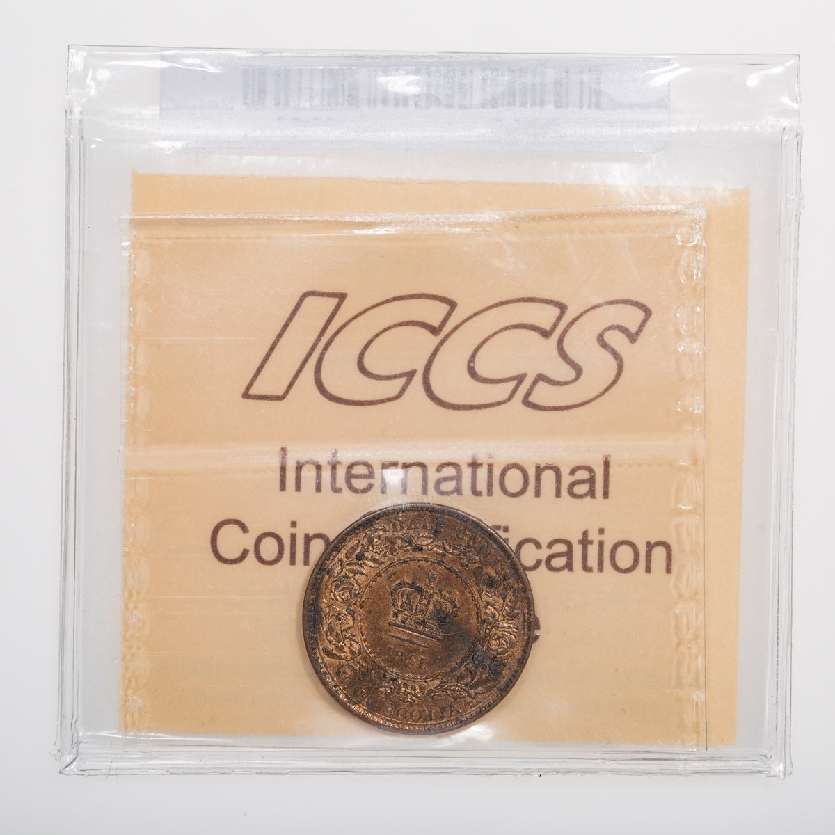 NS Half Cent 1861 ICCS MS-63 Red & Brown