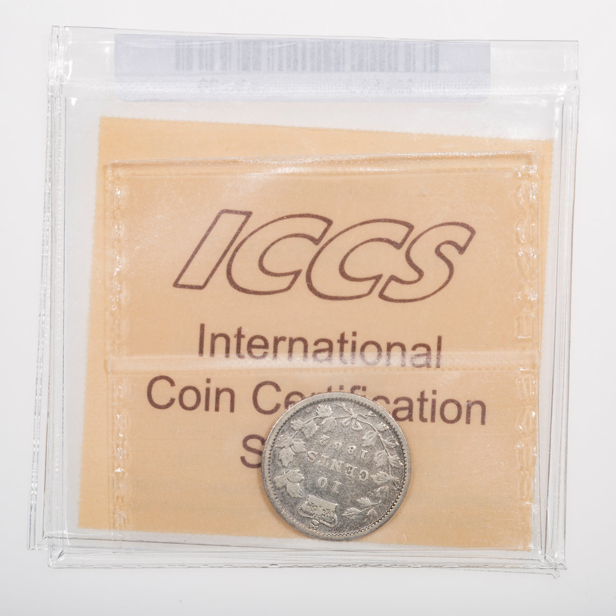 NB 10 Cent 1862 Double punched 2 ICCS VG-8