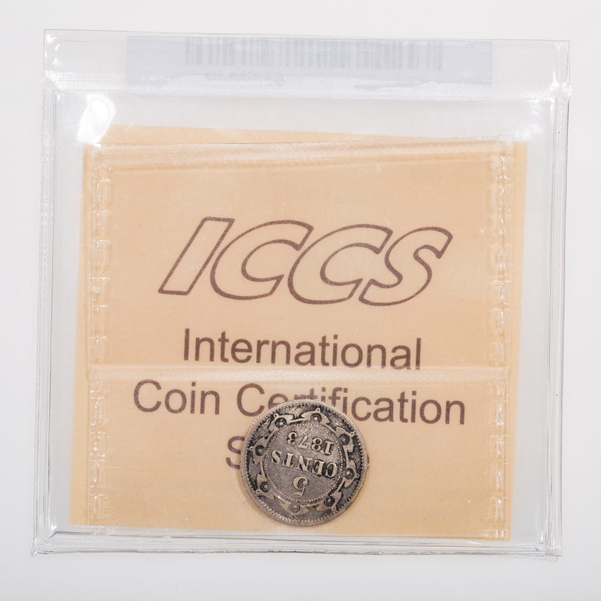 NFLD 5 Cent 1873 Obv 2 ICCS VF-20