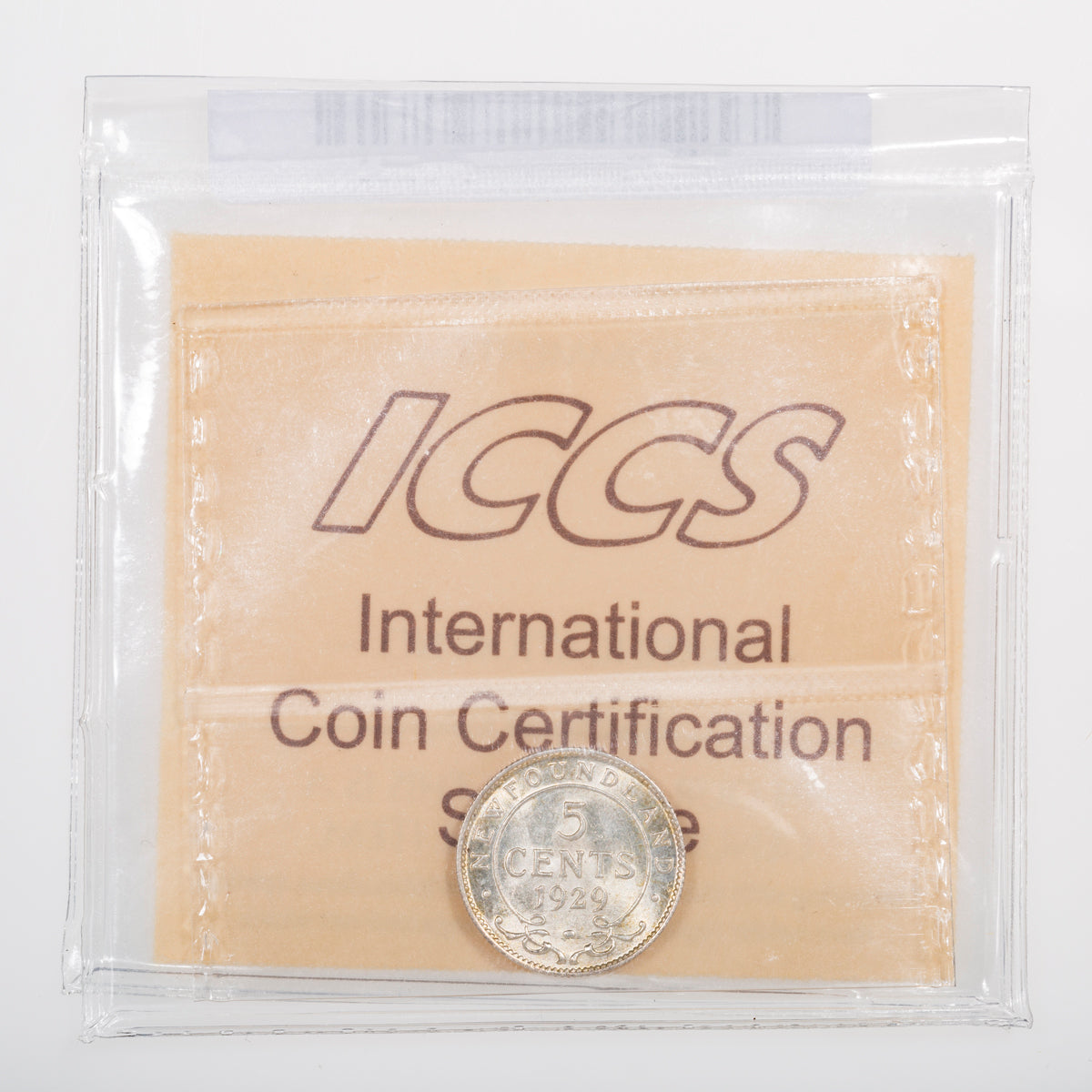NFLD 5 Cent 1929 ICCS MS-64