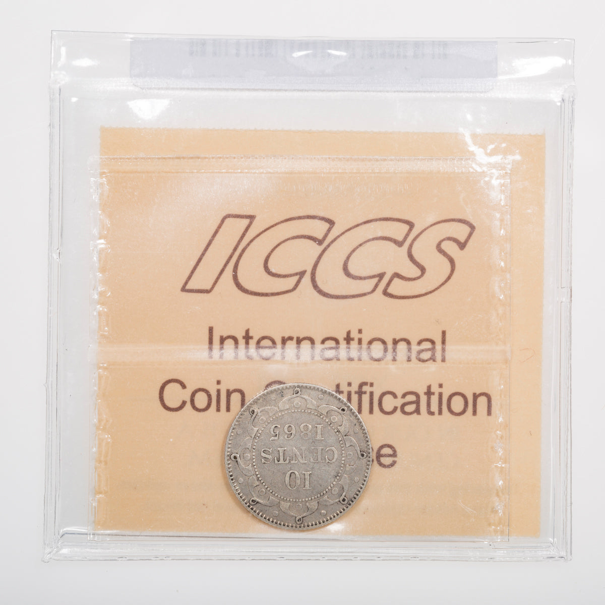 NFLD 10 Cent 1865 ICCS EF-40