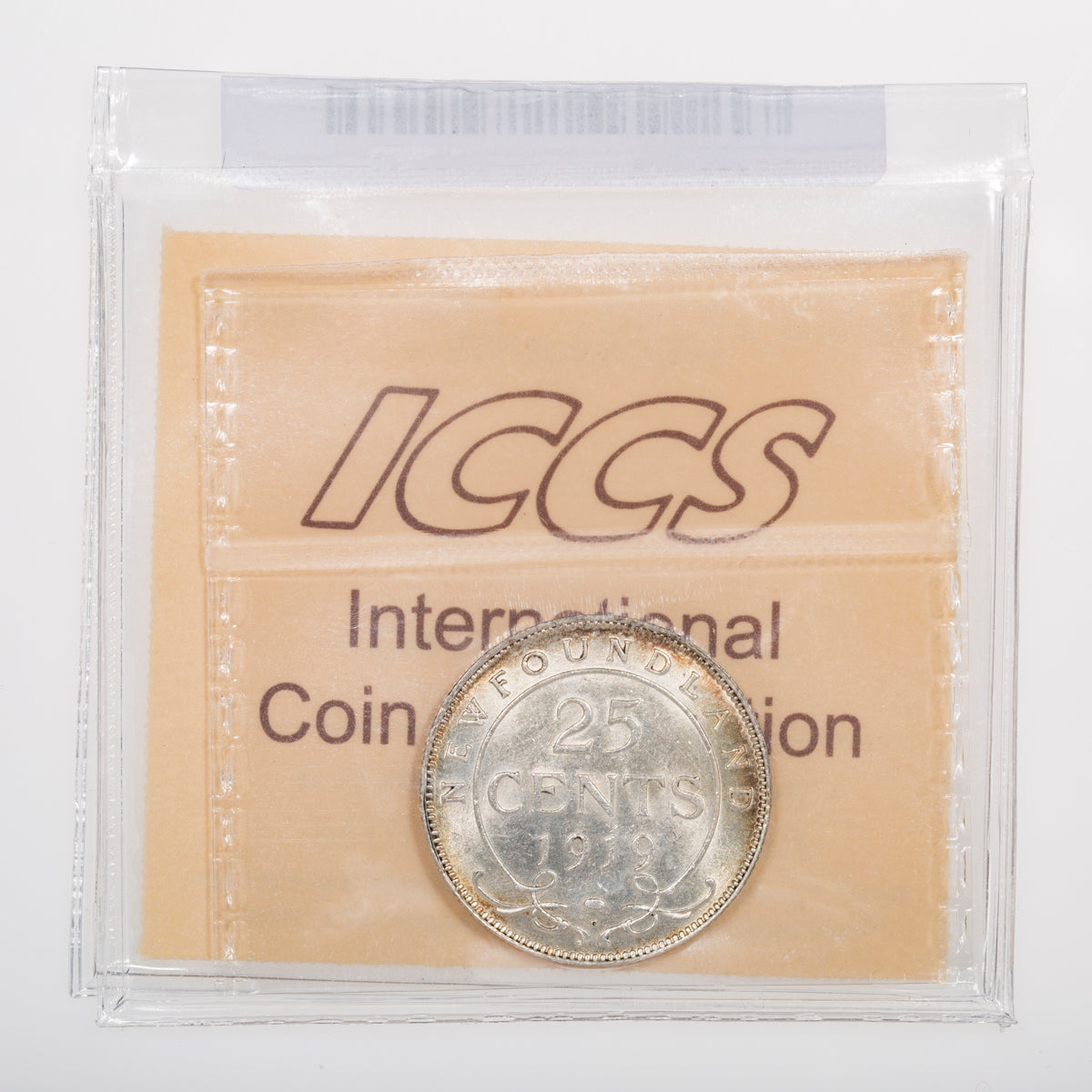 NFLD 25 Cent 1919C ICCS AU-55