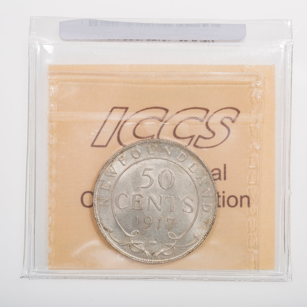 NFLD 50 Cent 1917C ICCS MS-62