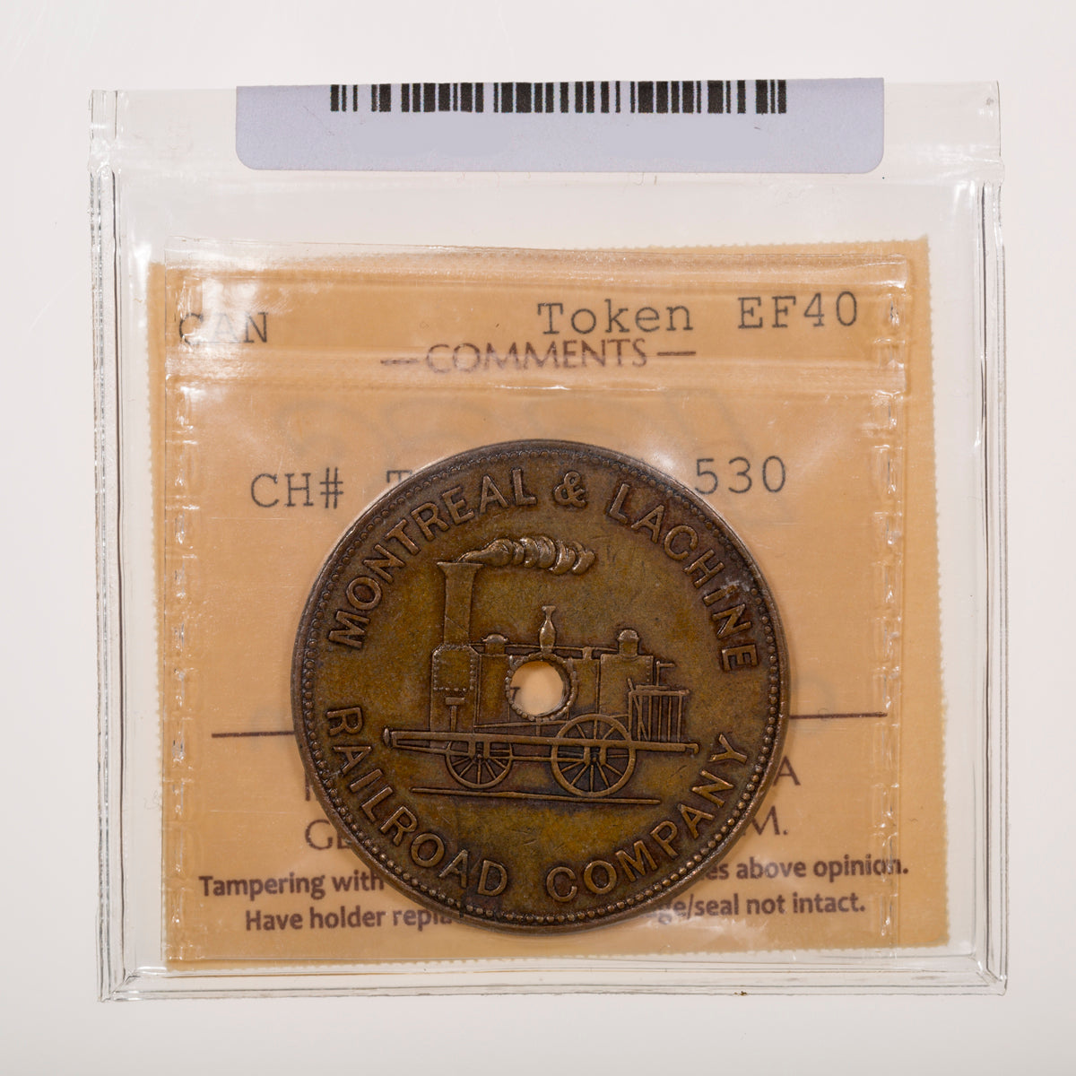 Canada Transportation Token Montreal & Lachine Railroad Base (ND) 1847 EF-40